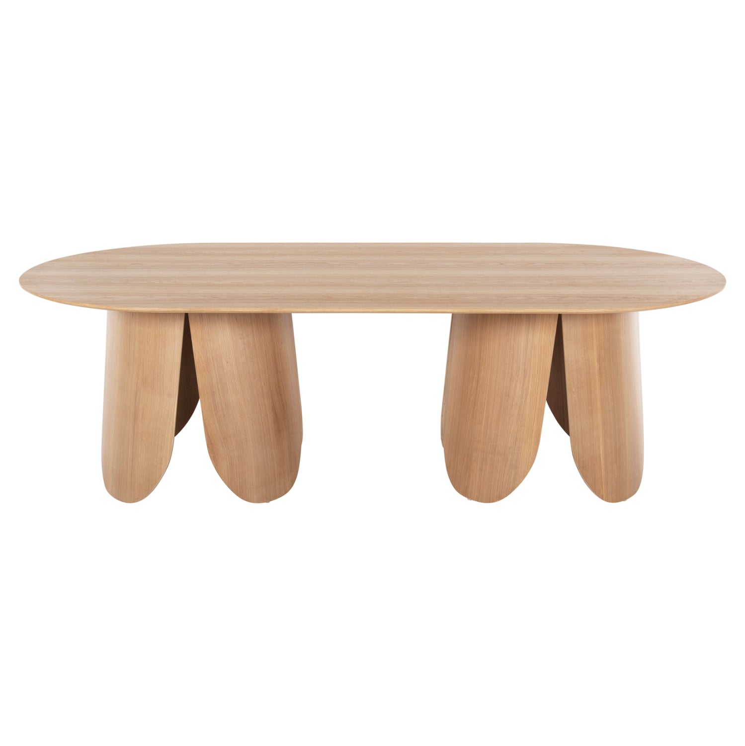 Трапезна маса овална Denty MDF с дъбов фурнир - натурален дъб 240x120x75Hсм.