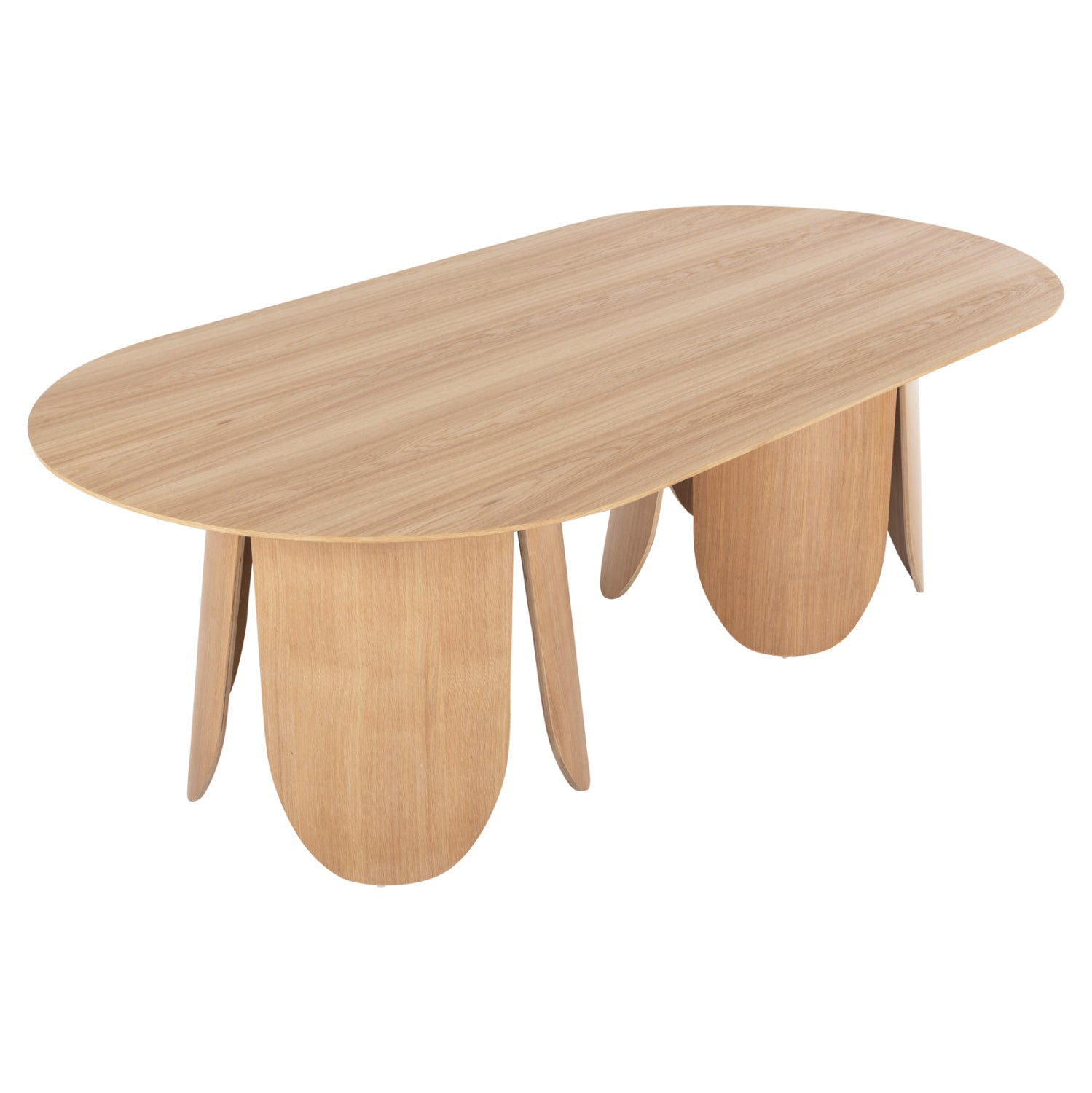 Трапезна маса овална Denty MDF с дъбов фурнир - натурален дъб 240x120x75Hсм.
