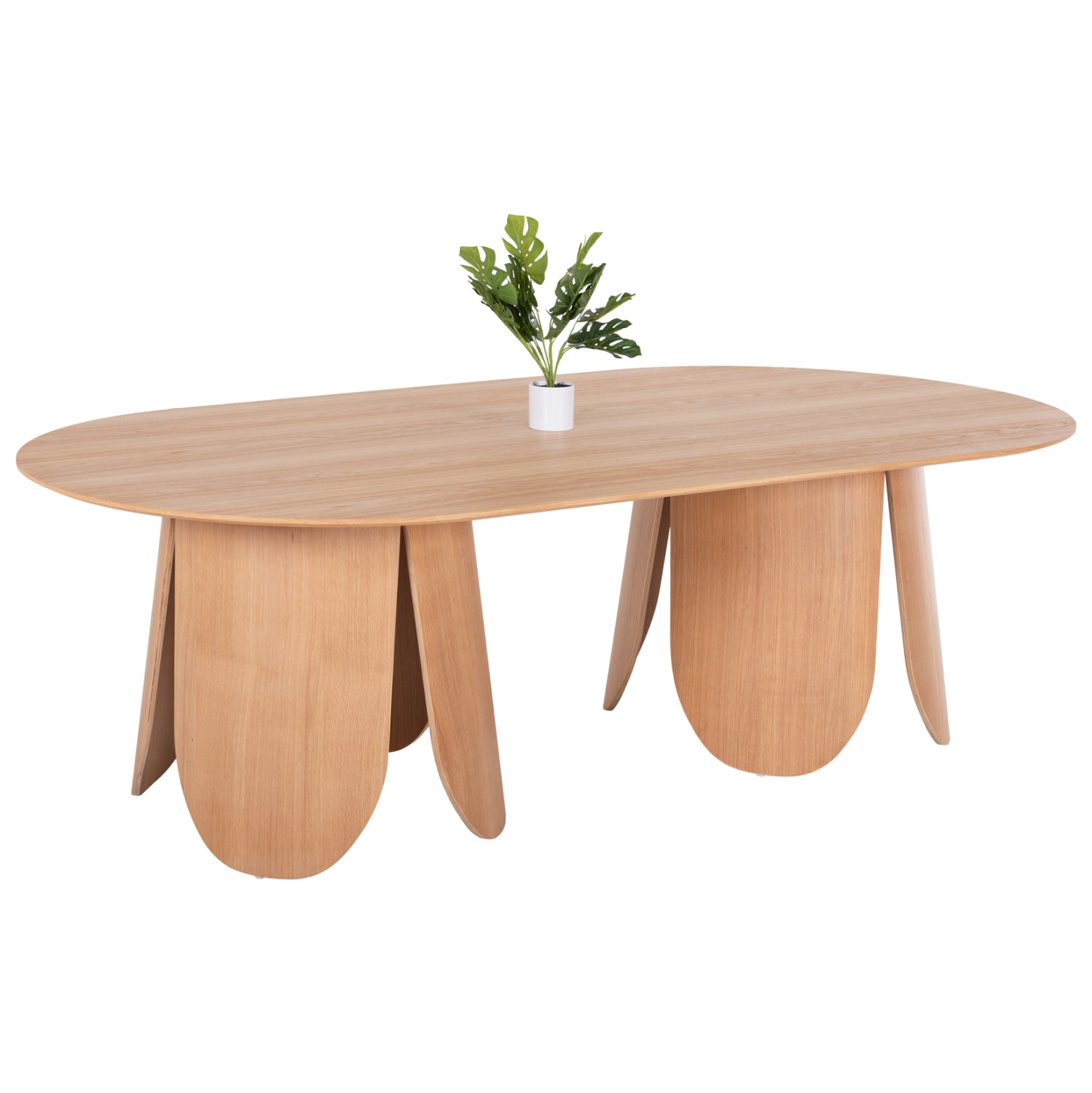 Трапезна маса овална Denty MDF с дъбов фурнир - натурален дъб 240x120x75Hсм.