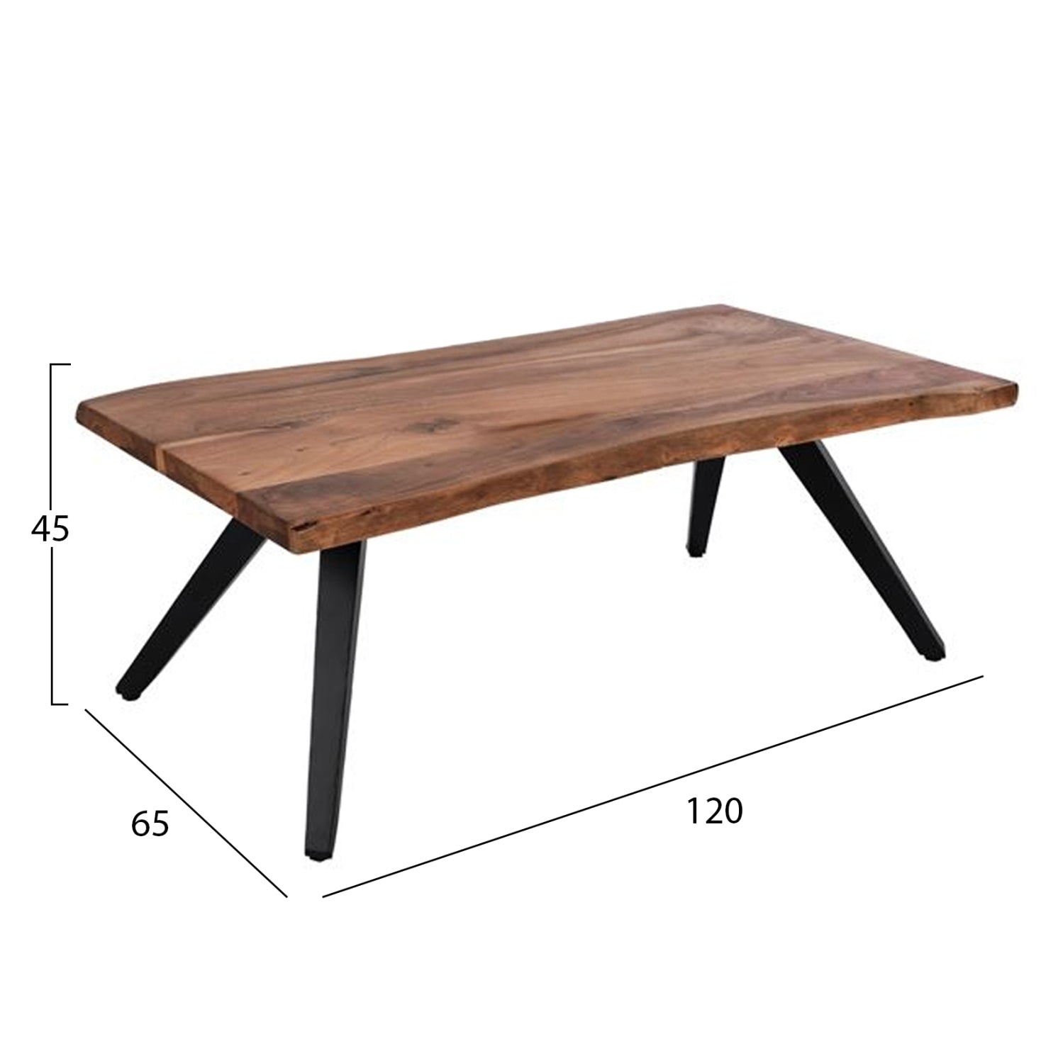 Кафе маса масивна акациева дървесина 120x65x46 см.