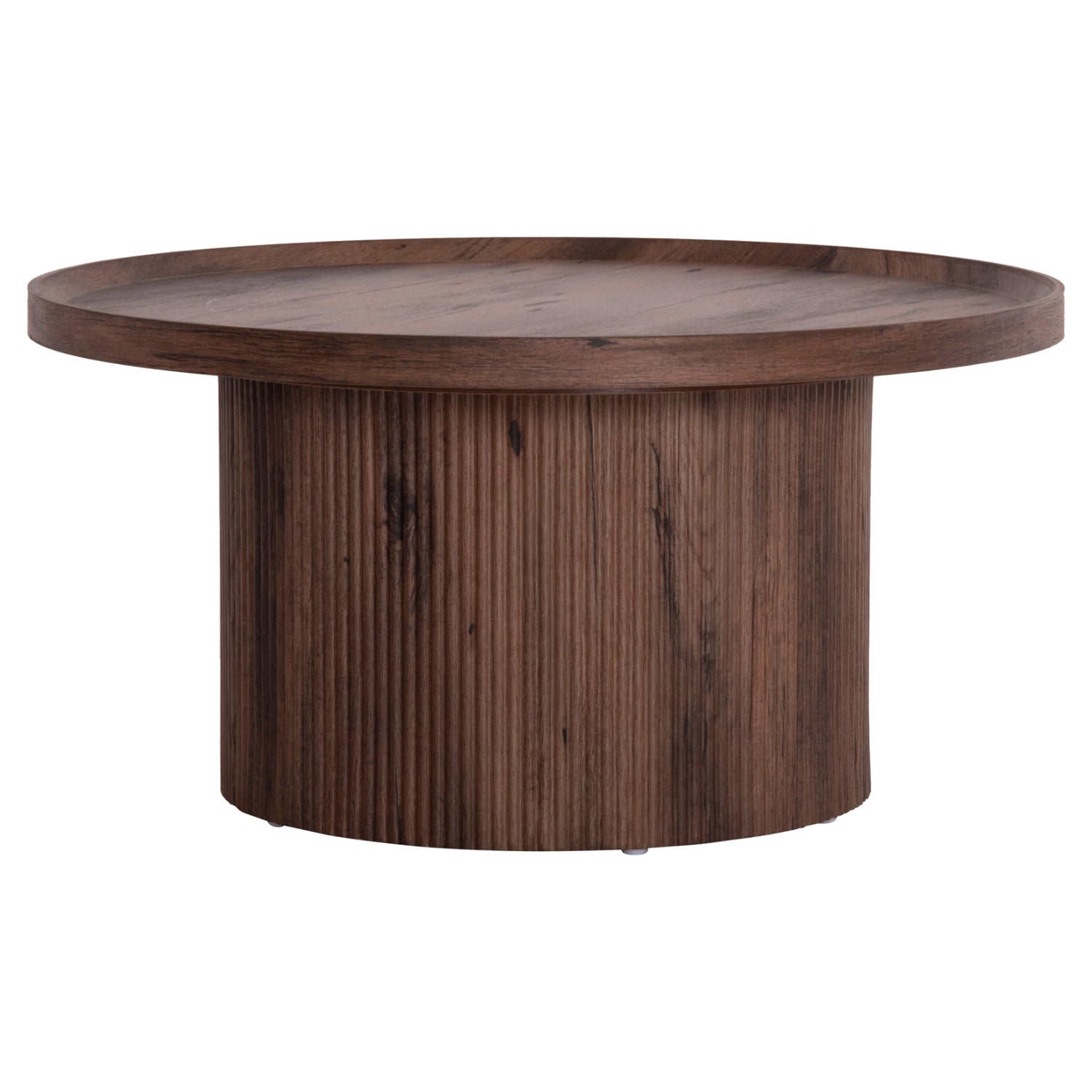 Масичка за кафе MARGON MDF в тъмнокафяв дървесен цвят Φ80x40,5 см