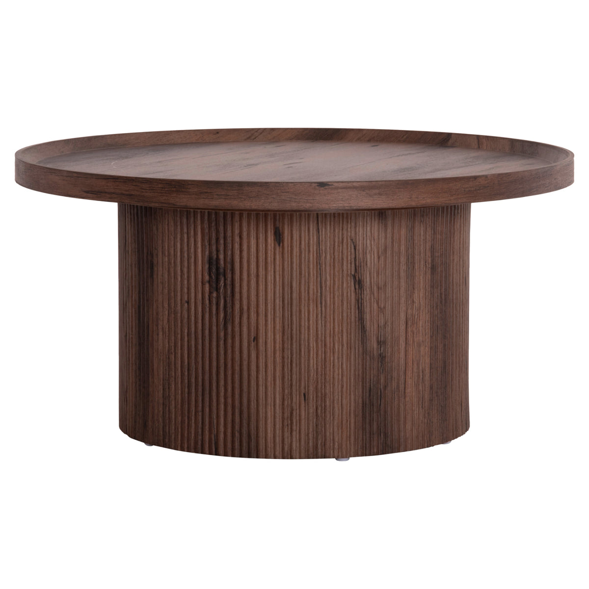 Масичка за кафе MARGON MDF в тъмнокафяв дървесен цвят Φ80x40,5 см