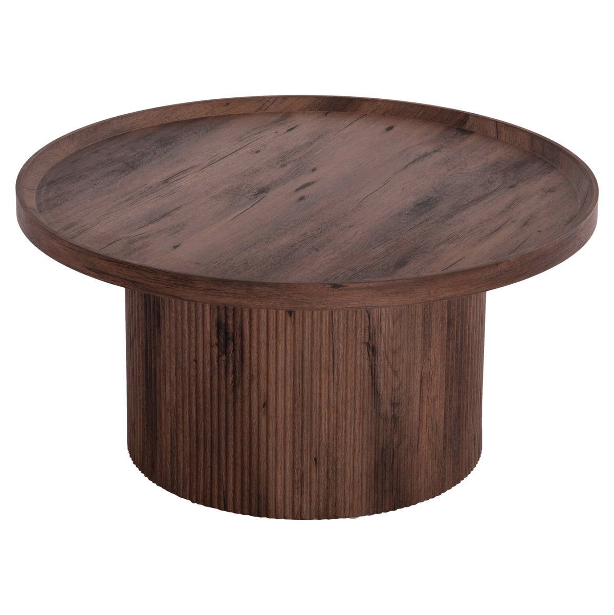 Масичка за кафе MARGON MDF в тъмнокафяв дървесен цвят Φ80x40,5 см