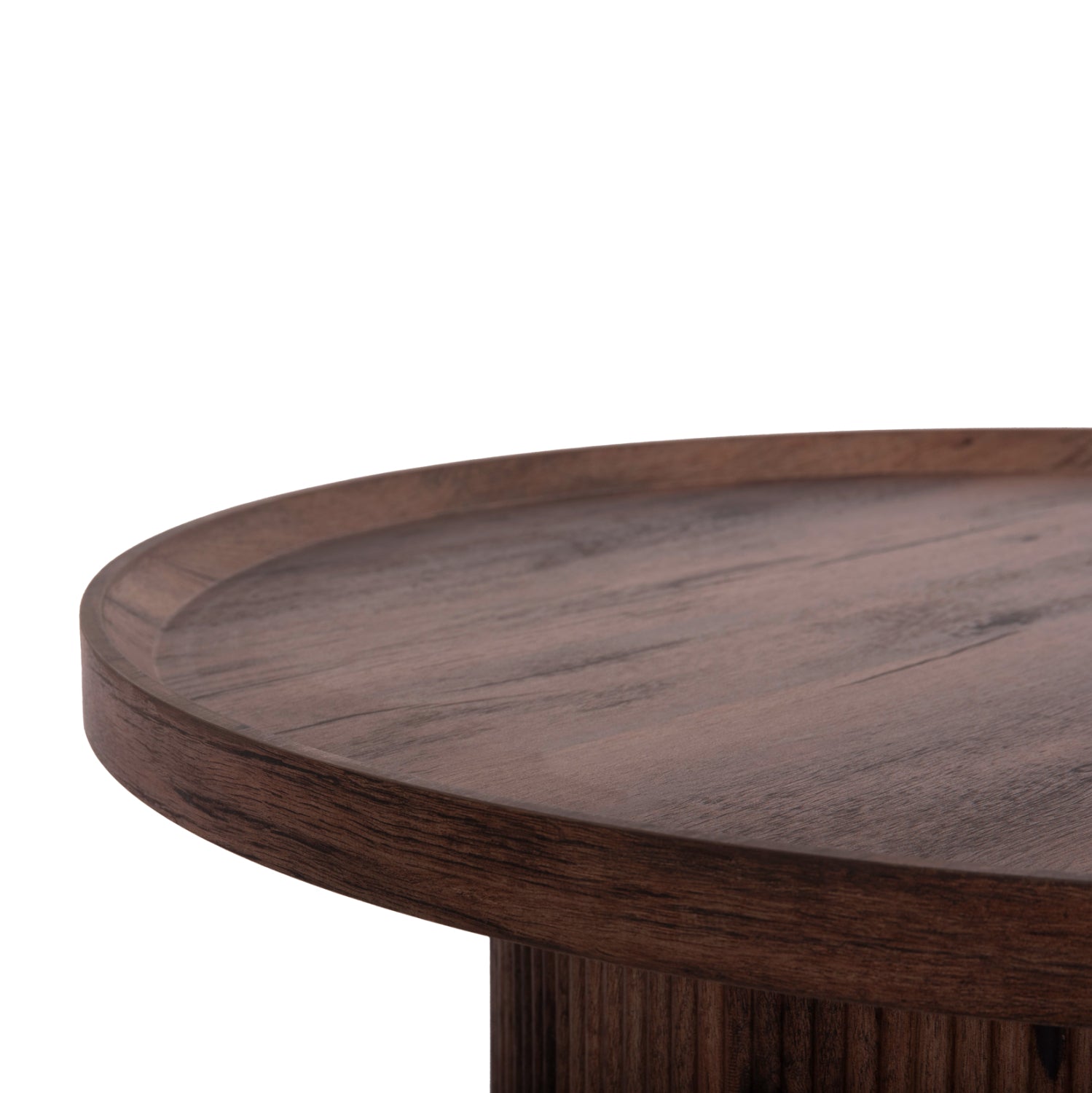 Масичка за кафе MARGON MDF в тъмнокафяв дървесен цвят Φ80x40,5 см