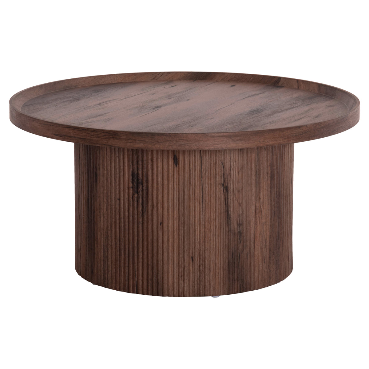 Масичка за кафе MARGON MDF в тъмнокафяв дървесен цвят Φ80x40,5 см