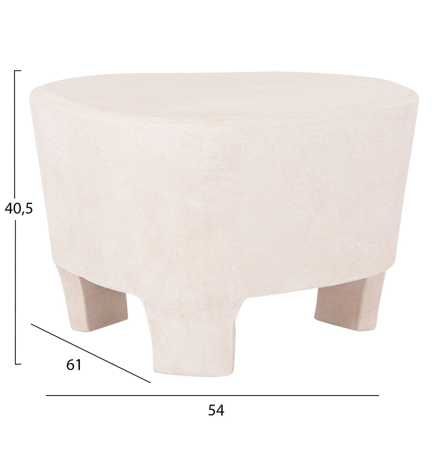 КАФЕЙНА МАСА СЕРИЯ SANTORINI MDF В ЦВЯТ ОФ-БЯЛ 54x61x40.5Всм.