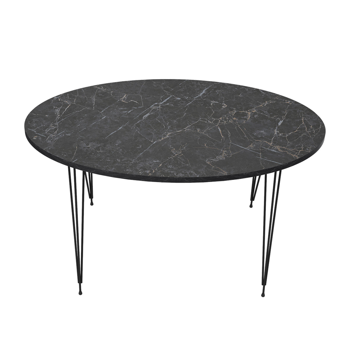 КАФЕ МАСА GRANIT МЕЛАМИН ЧЕРЕН МРАМОРЕН ВИД-ЧЕРНИ МЕТАЛНИ КРАКА 90x50x42Hсм.