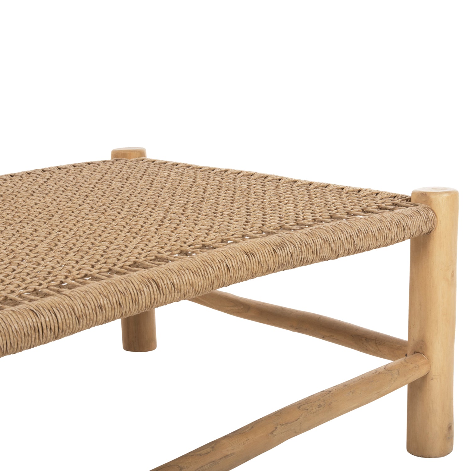 КАФЕ МАСА LONDER ТИКОВА ДЪРВЕСИНА - СИНТЕТИЧЕН РАТАН - ЕСТЕСТВЕН 119x79.5x41Hсм.