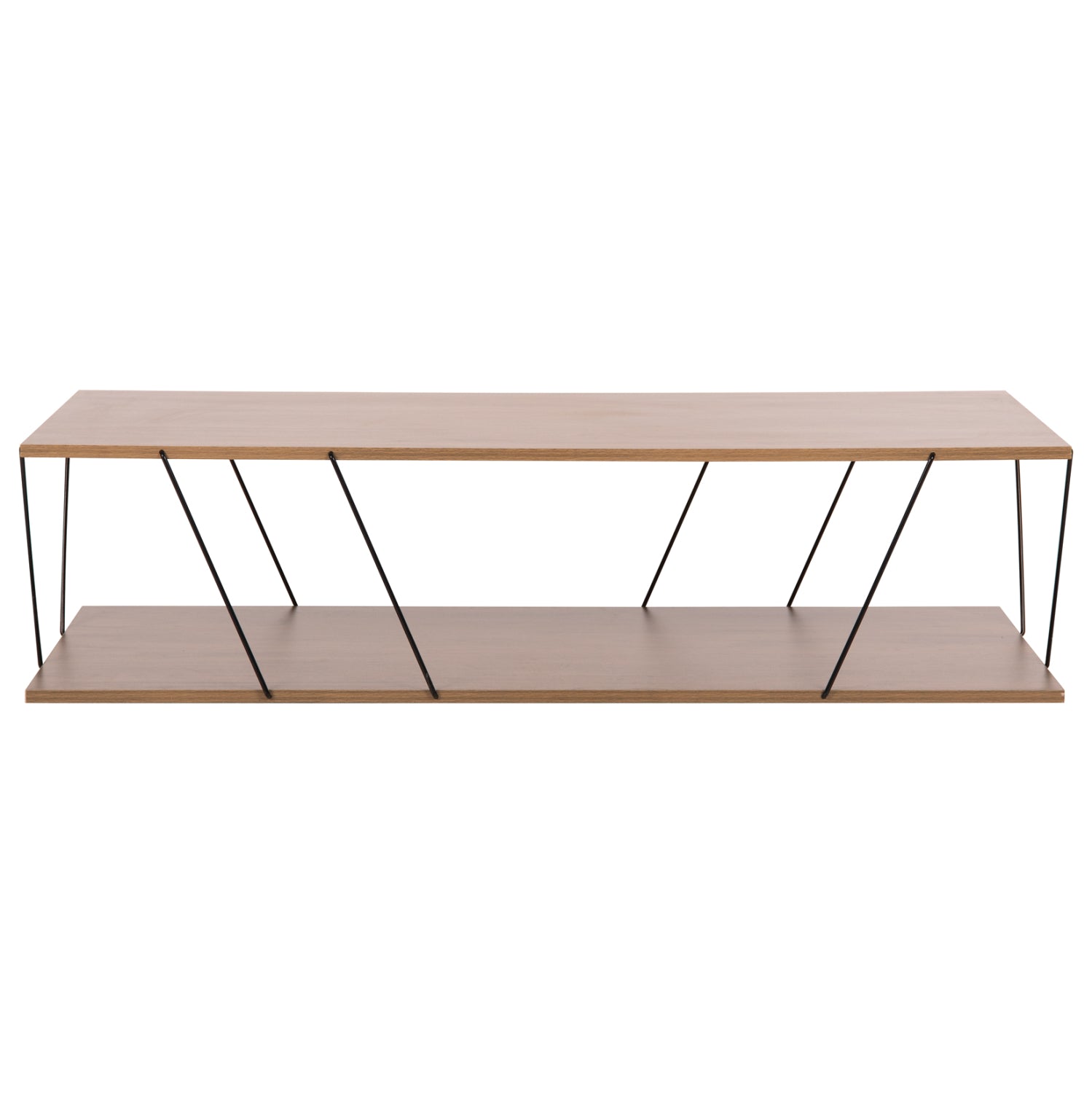 Кафе маса TARS меламин орех с черни метални пръти 120x50x30Hсм.