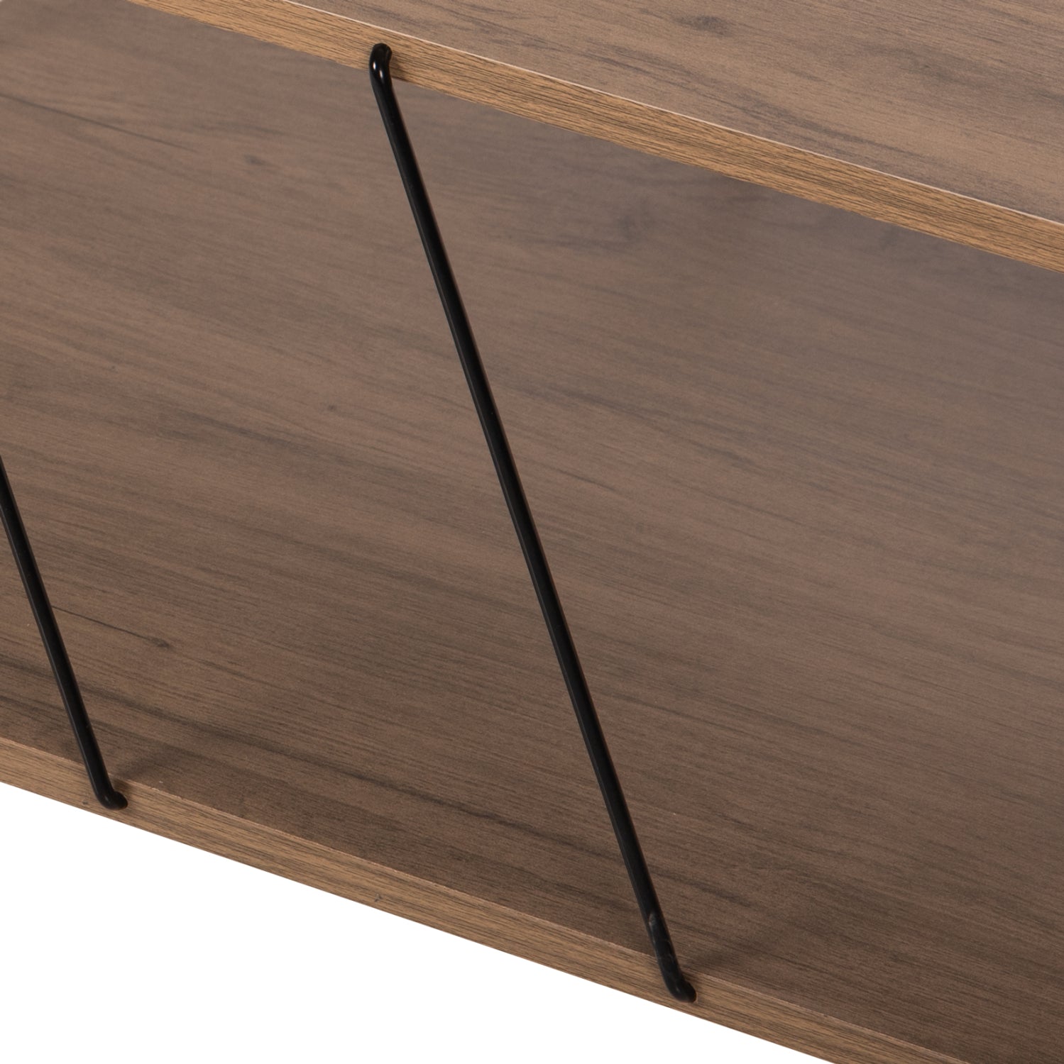 Кафе маса TARS меламин орех с черни метални пръти 120x50x30Hсм.