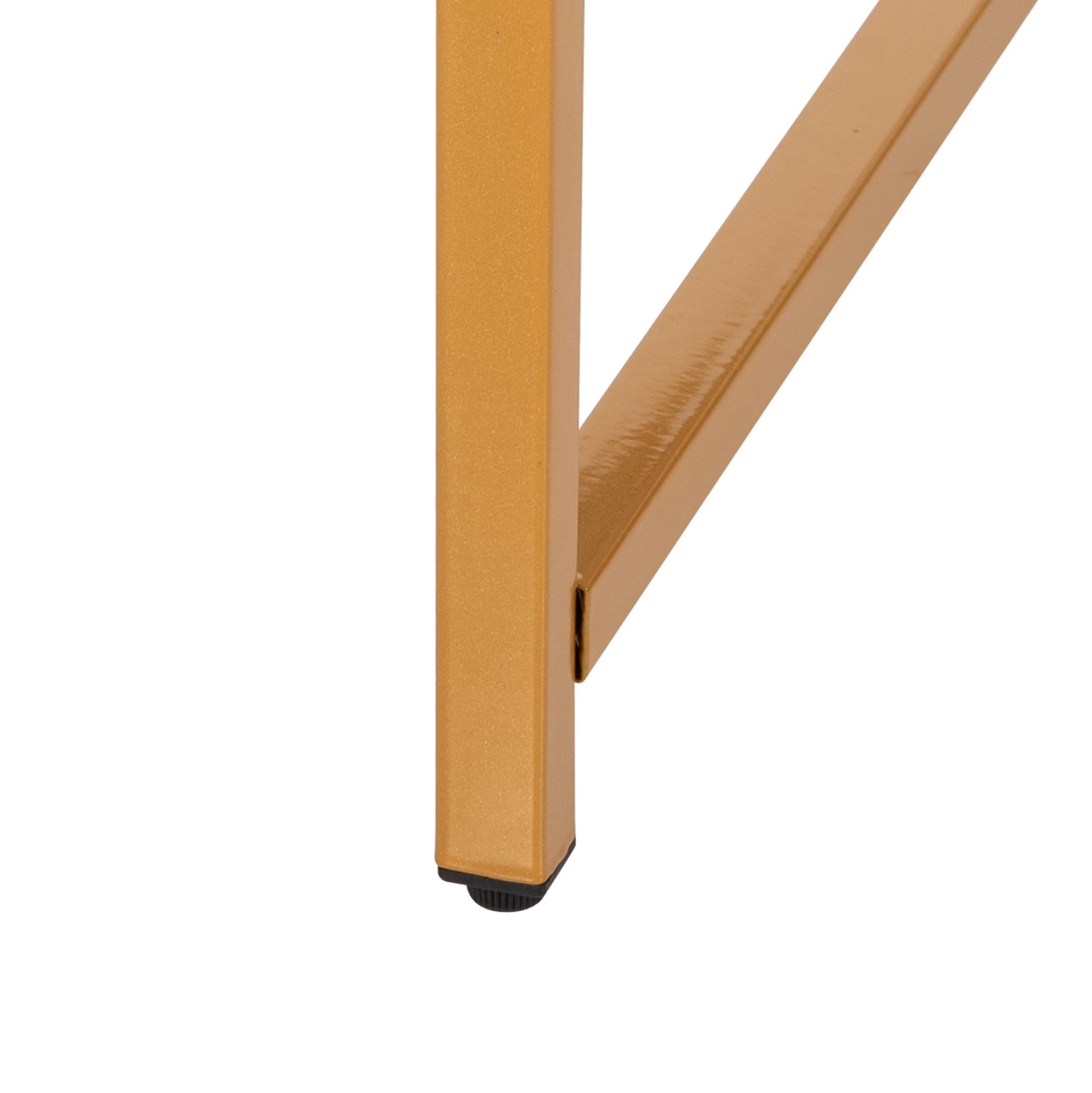Кафе маса меламин бял мрамор с златисти метални крака Φ80x48,5Hсм.