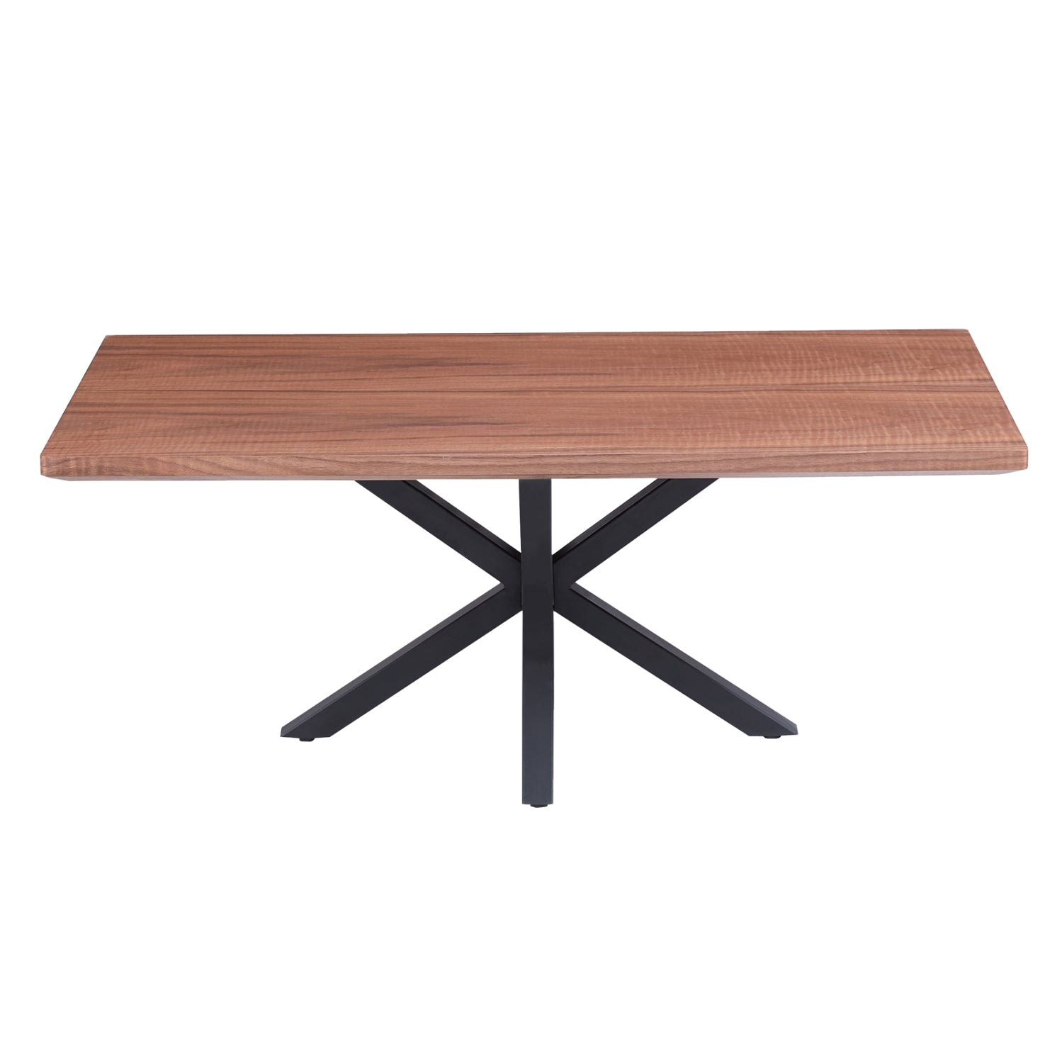 Холна маса MDF с плот от орехов фурнир и черна метална основа 120x60x45,5Hcm.