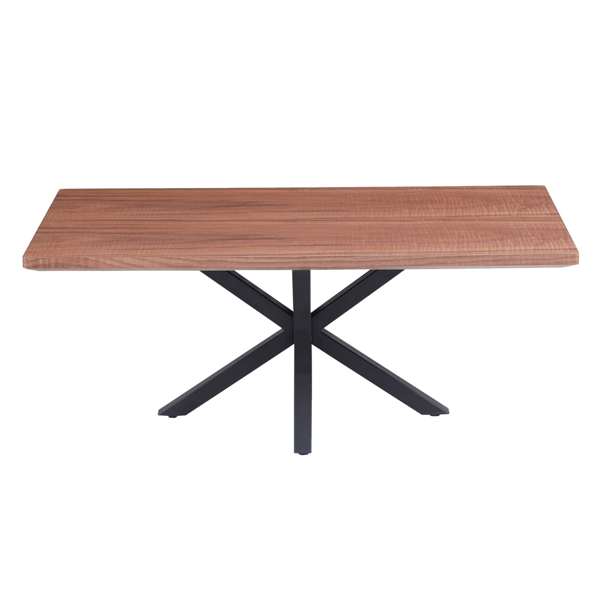 Холна маса MDF с плот от орехов фурнир и черна метална основа 120x60x45,5Hcm.