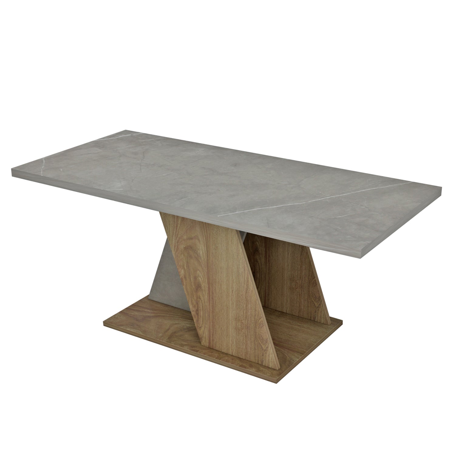КАФЕ МАСА DILE МЕЛАМИН КАМЕННА ТЕКСТУРА СИВО-ЕСТЕСТВЕНО 110x55x47Hсм.