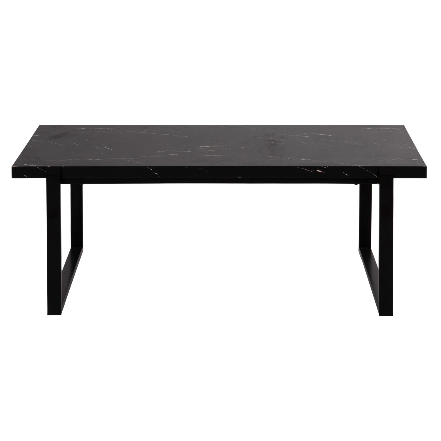 Кафе маса SHABEN MDF плот черен мрамор - черна метална основа 120x60x46Hсм.