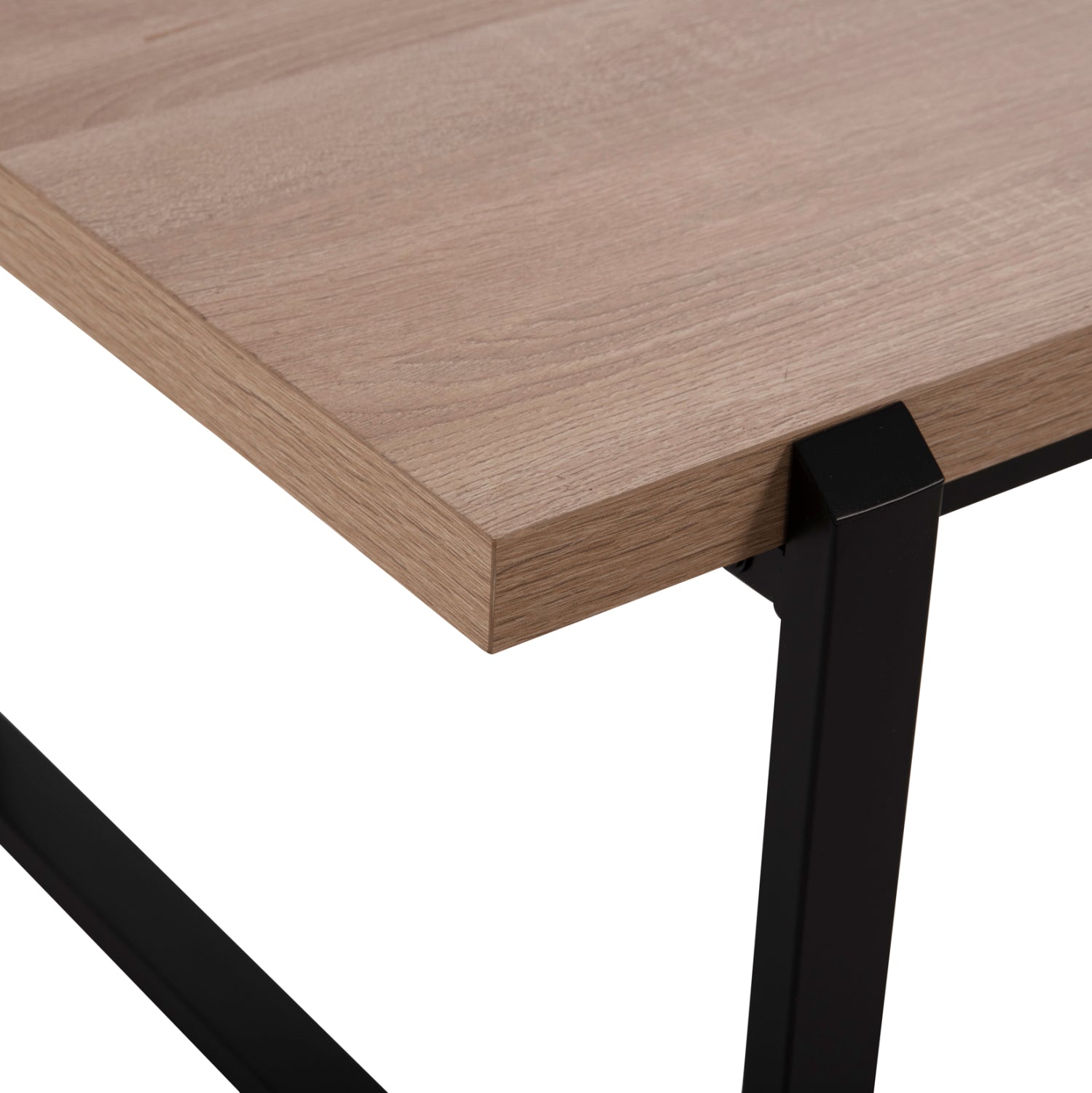 Кафе маса SHABEN MDF плот SONOMA - черна метална основа 120x60x46Hсм.