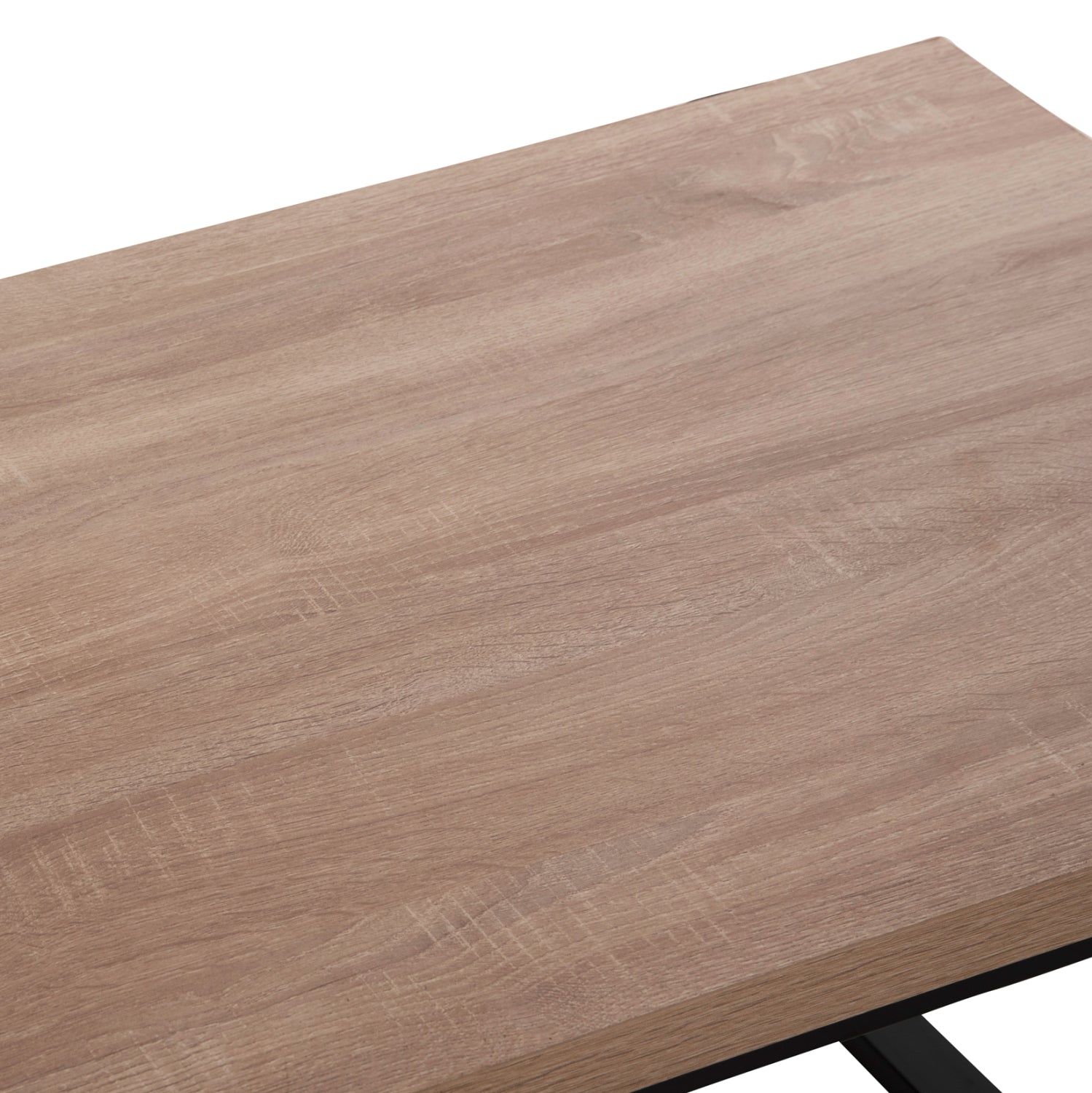 Кафе маса SHABEN MDF плот SONOMA - черна метална основа 120x60x46Hсм.