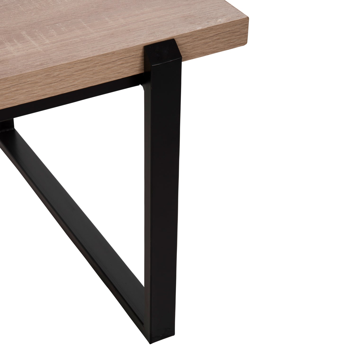 Кафе маса SHABEN MDF плот SONOMA - черна метална основа 120x60x46Hсм.