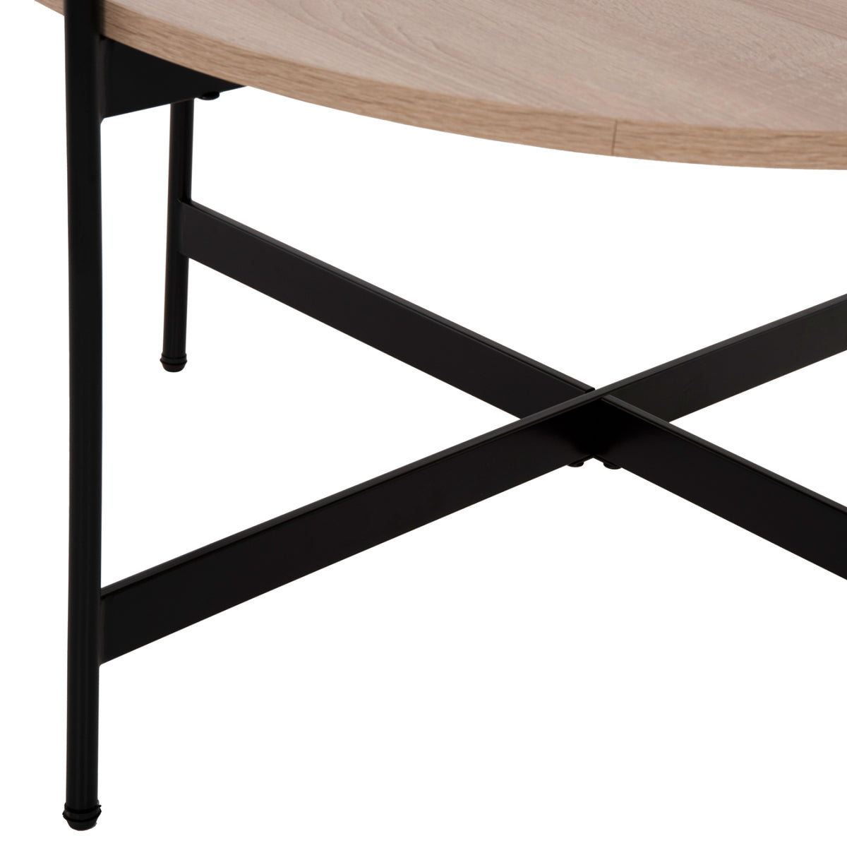Кафе маса MDF плот SONOMA - черна метална основа Φ80x45Hсм.