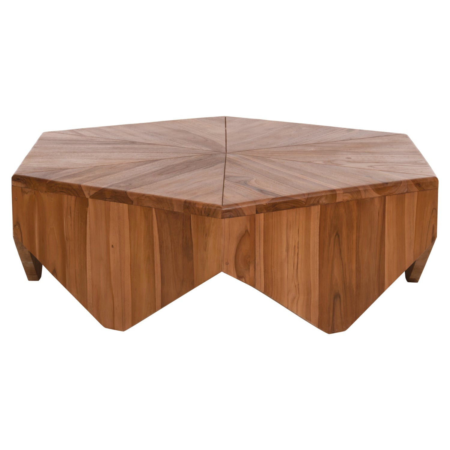 Кафе маса HEXAGON Тиково дърво в натурален цвят 114x99x34Hсм.