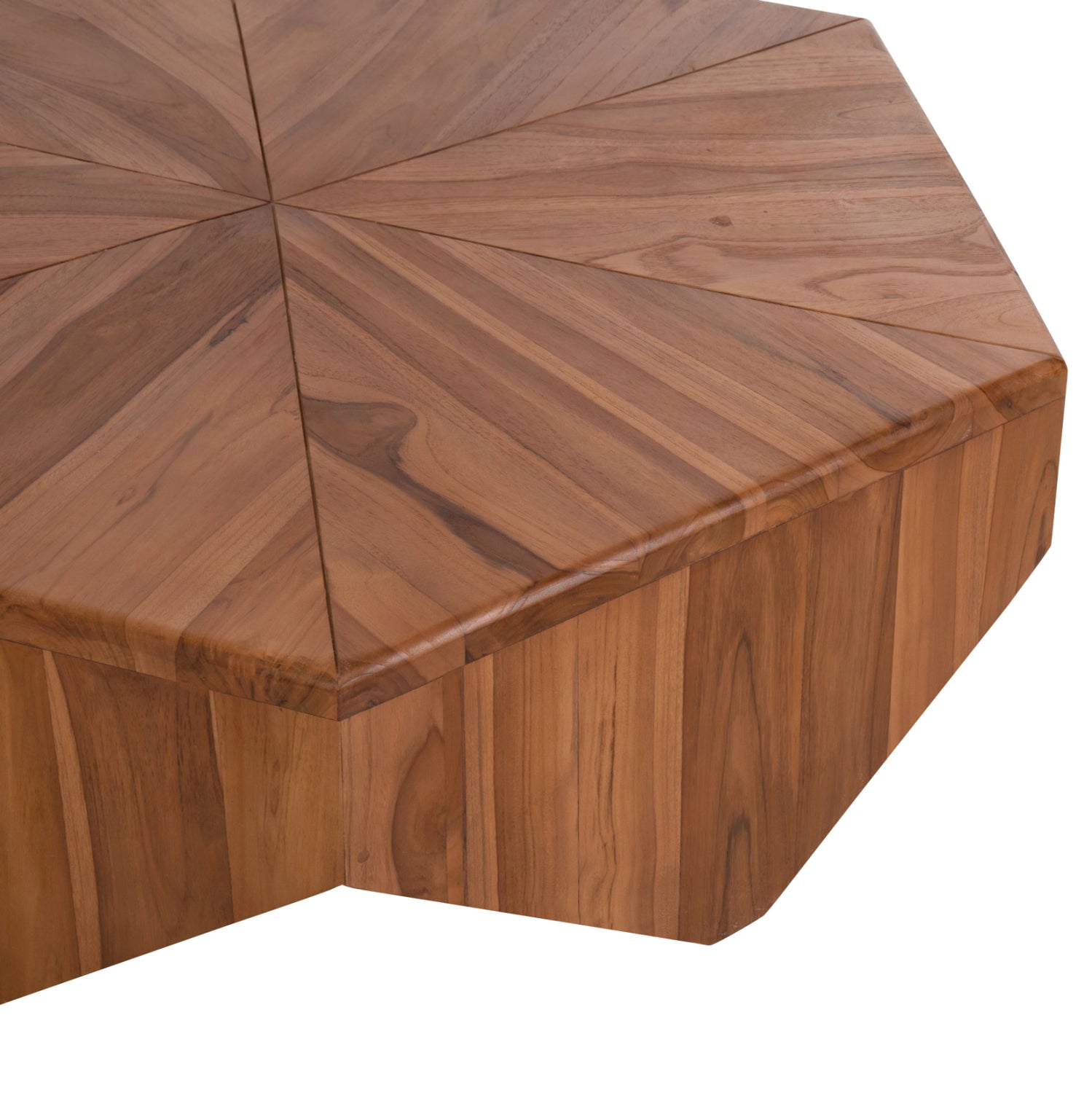 Кафе маса HEXAGON Тиково дърво в натурален цвят 114x99x34Hсм.