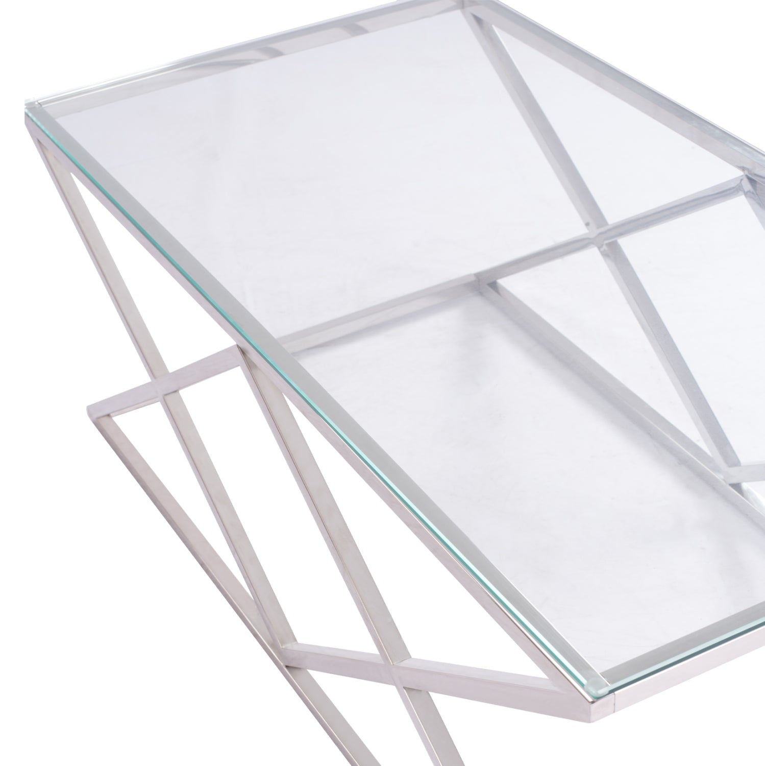 Холна маса HOLLAND с стъкло и хромирана основа 120x60x45 см.
