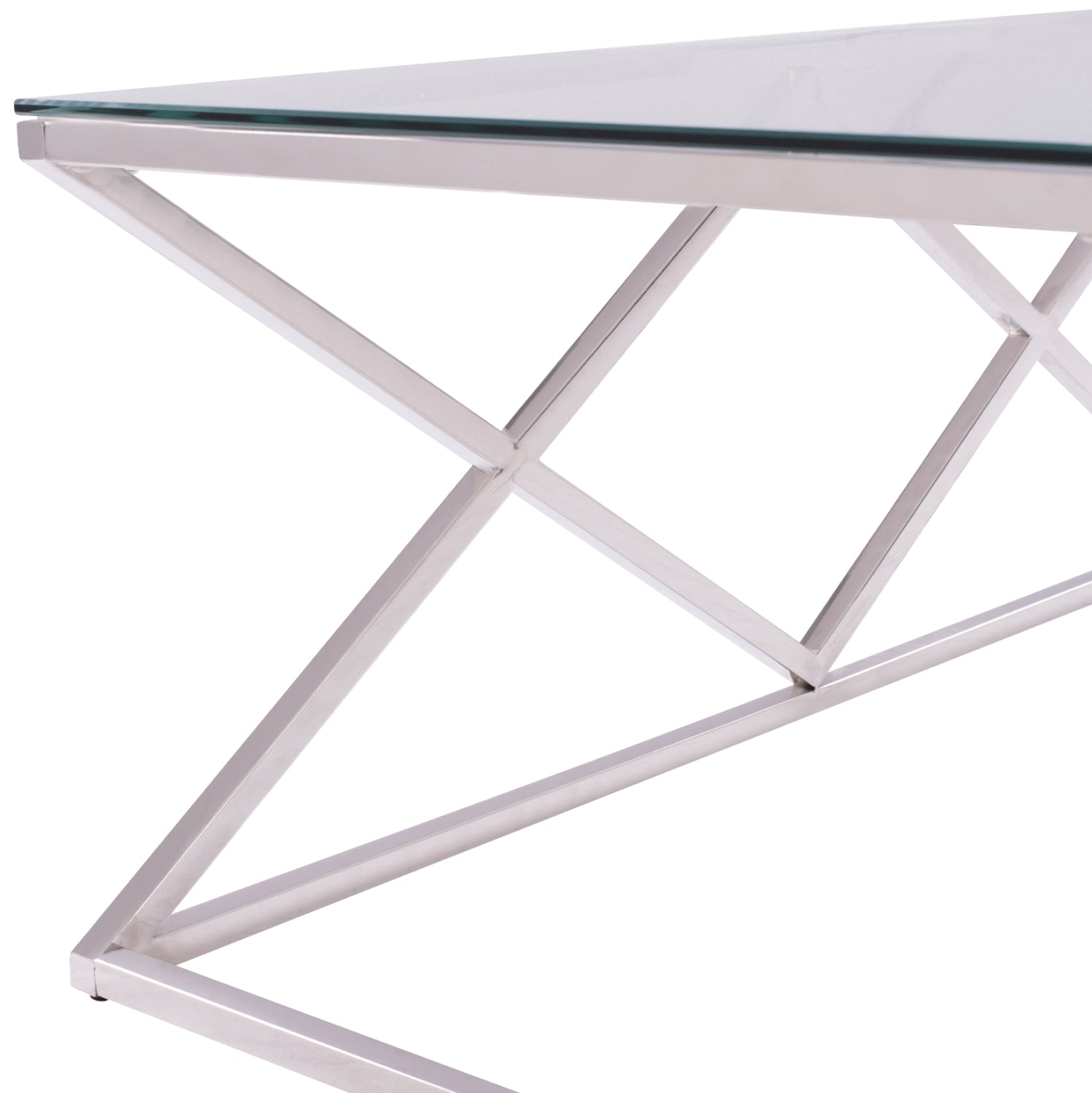 Холна маса HOLLAND с стъкло и хромирана основа 120x60x45 см.