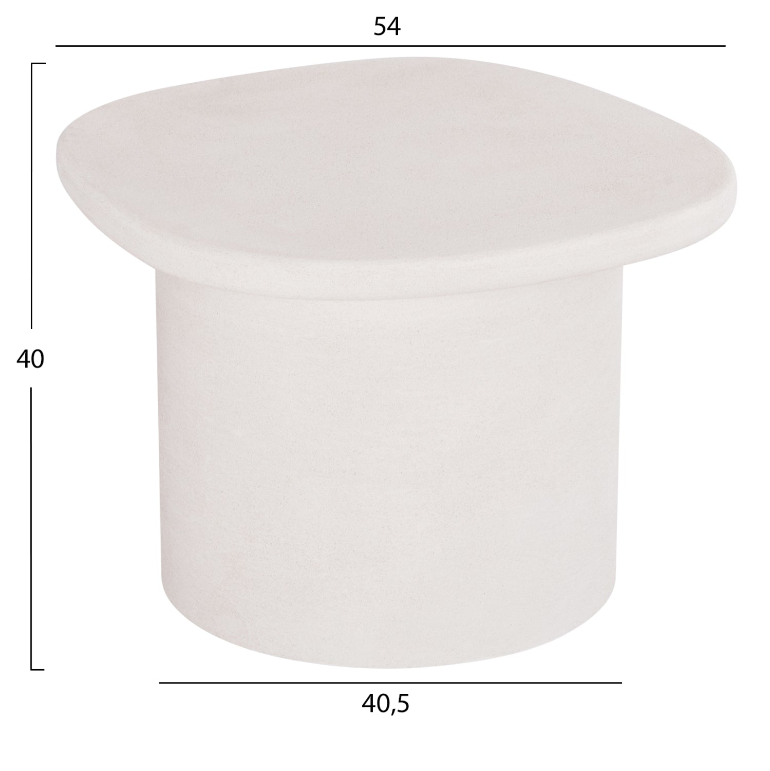 Овална маса за кафе серия SANTORINI MDF в цвят екрю 54x54.5x40Hсм.