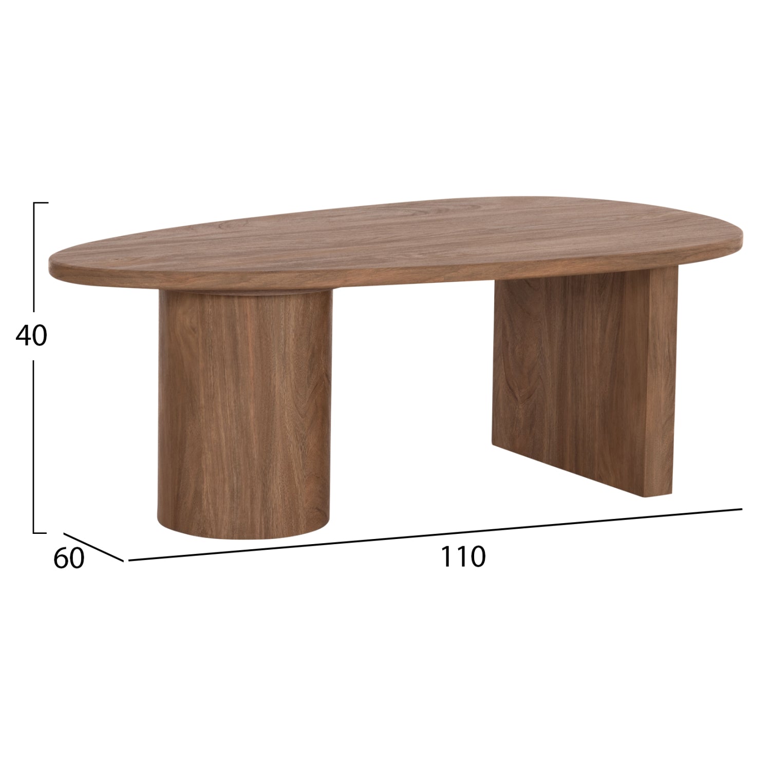 Овална холна маса ALPER MDF в цвят сонама 110x60x40Hсм