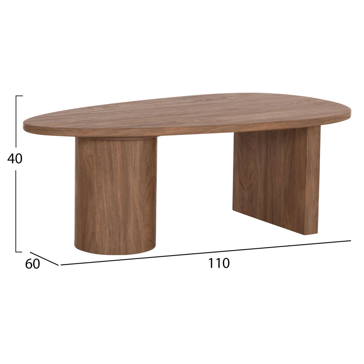 Овална холна маса ALPER MDF в цвят сонама 110x60x40Hсм