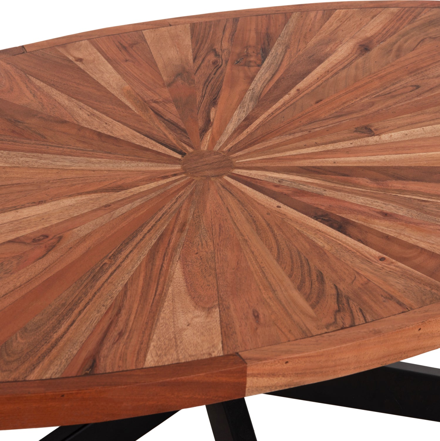 Овална холна маса MONTANA SUPERIOR акациево дърво - метал 120x61x45Hсм