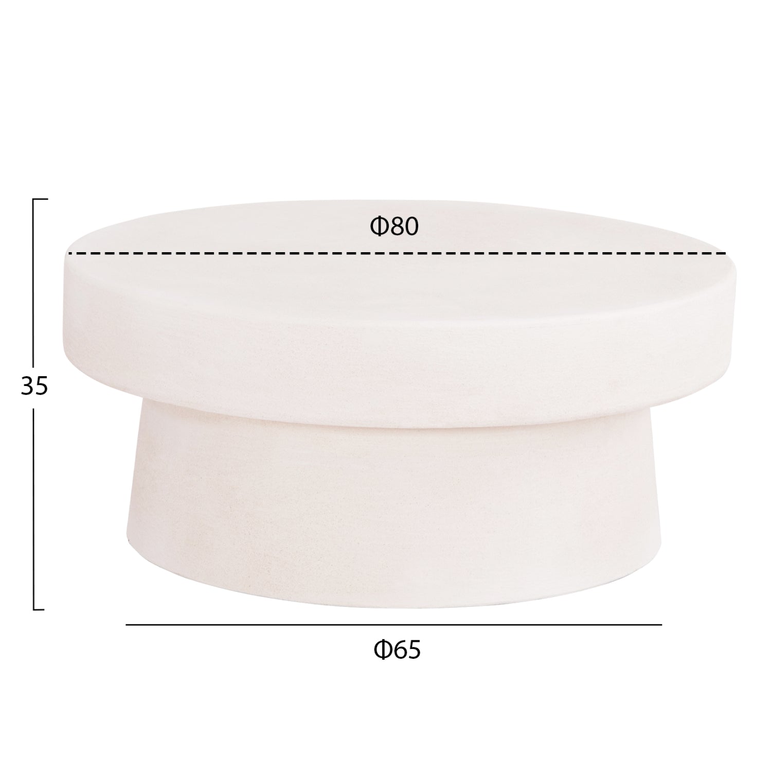 Кръгла холна маса серия SANTORINI MDF в цвят офуайт Φ79x35Hсм.