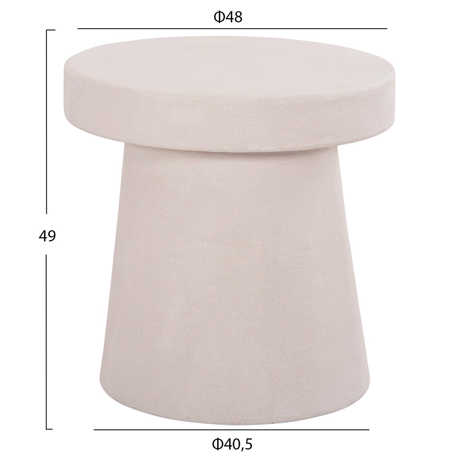 Кръгла маса за кафе серия SANTORINI MDF в цвят екрю Φ48x49Hсм.