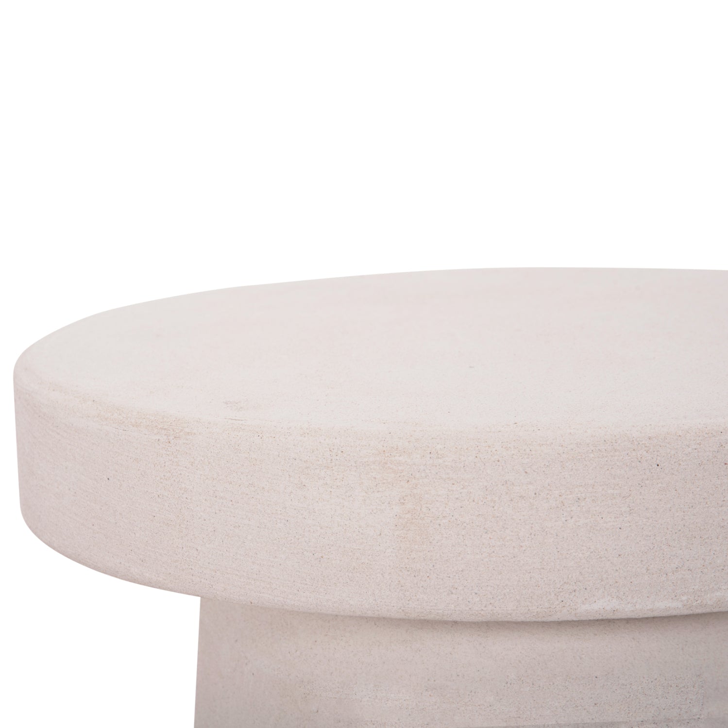 Кръгла маса за кафе серия SANTORINI MDF в цвят екрю Φ48x49Hсм.