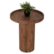 Кръгла маса за кафе Rajjeh масив акация дърво в натурален цвят Φ50x60Hсм.