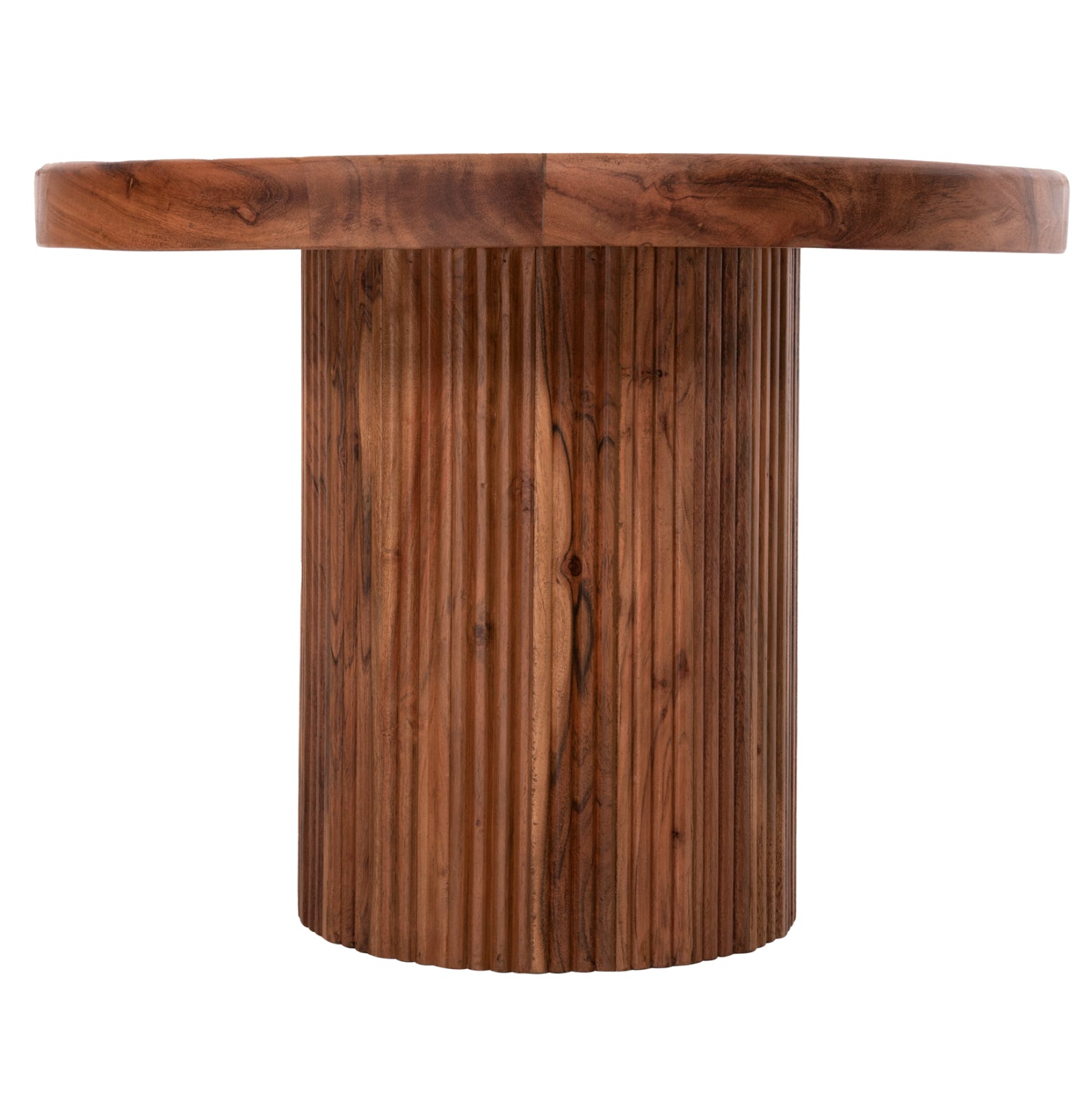 Кръгла маса за кафе Rajjeh масив акация дърво в натурален цвят Φ60x45Hсм.