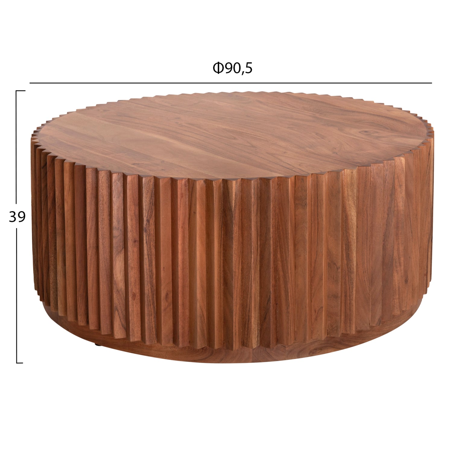 Кръгла маса за кафе Sedge масив акация дърво - натурален цвят Φ90x38Hсм.