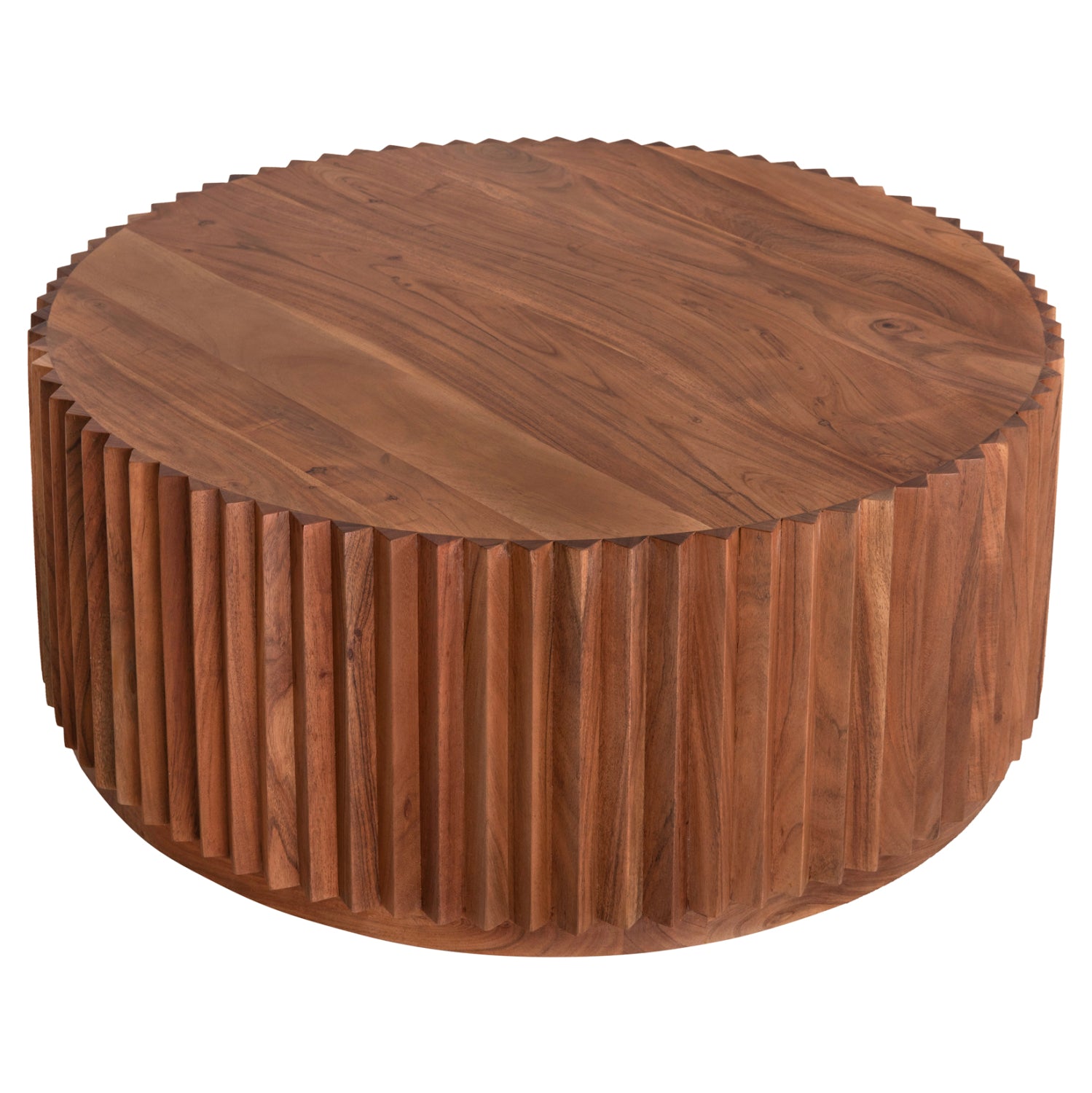 Кръгла маса за кафе Sedge масив акация дърво - натурален цвят Φ90x38Hсм.