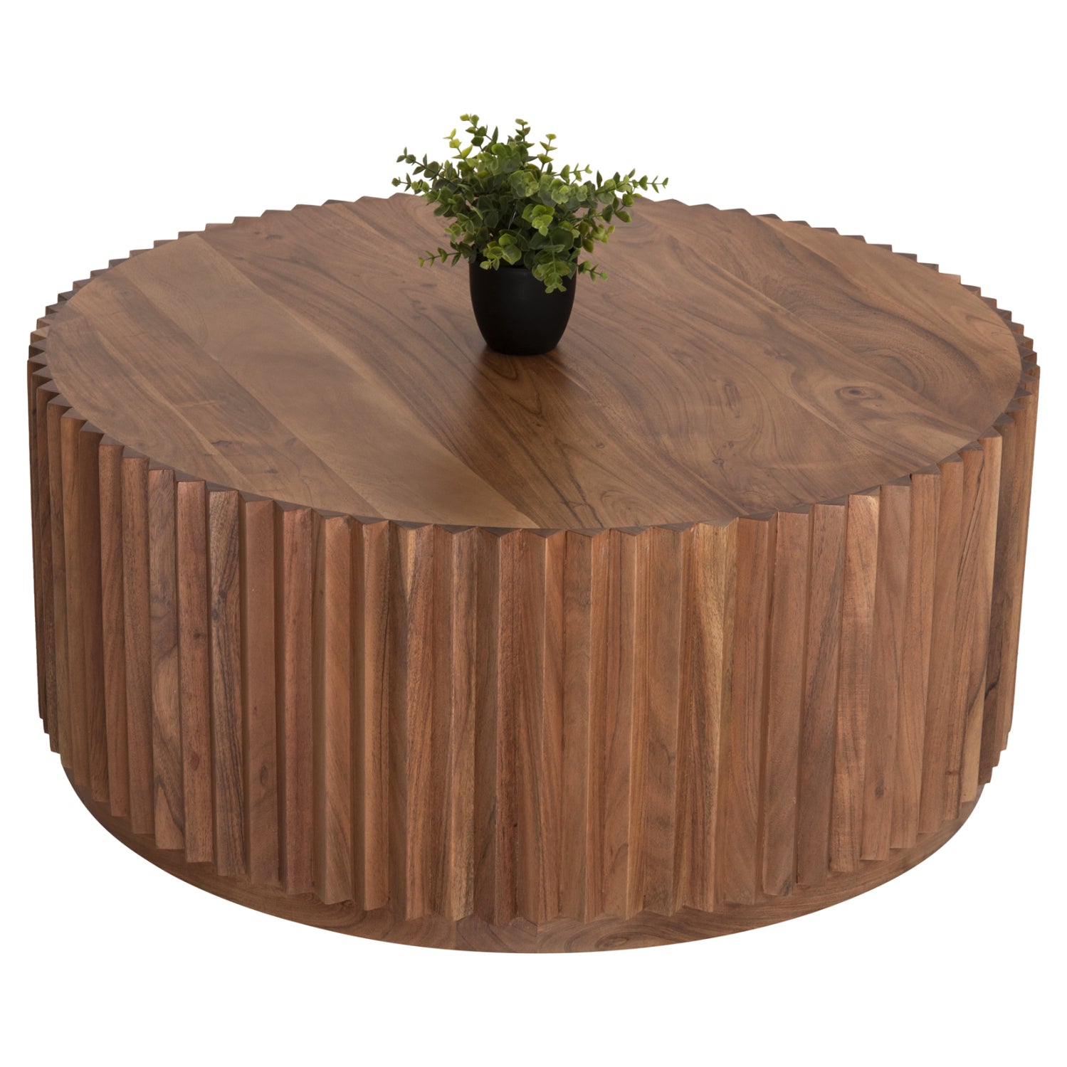 Кръгла маса за кафе Sedge масив акация дърво - натурален цвят Φ90x38Hсм.
