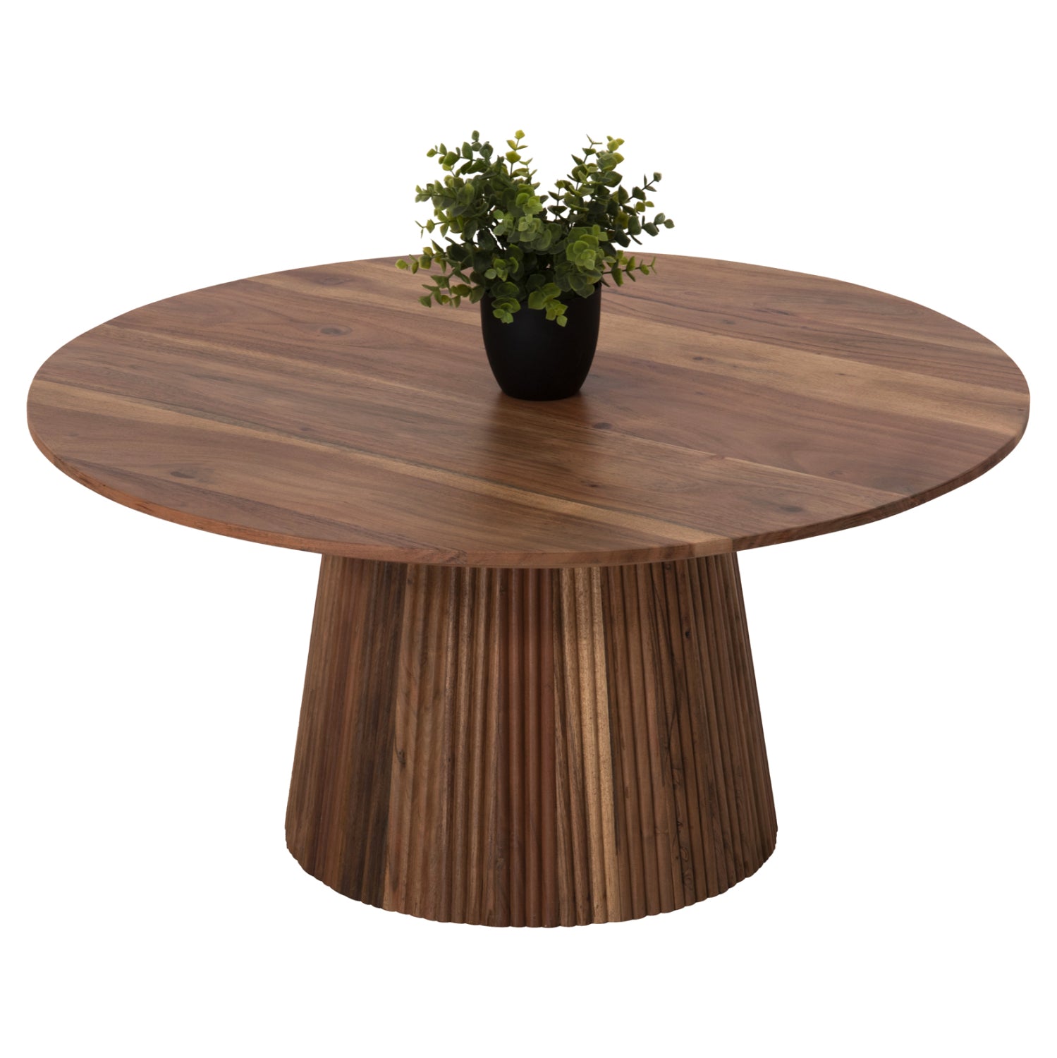 Кръгла маса за кафе Groot масив акация дърво в натурален цвят Φ80x48Hсм.