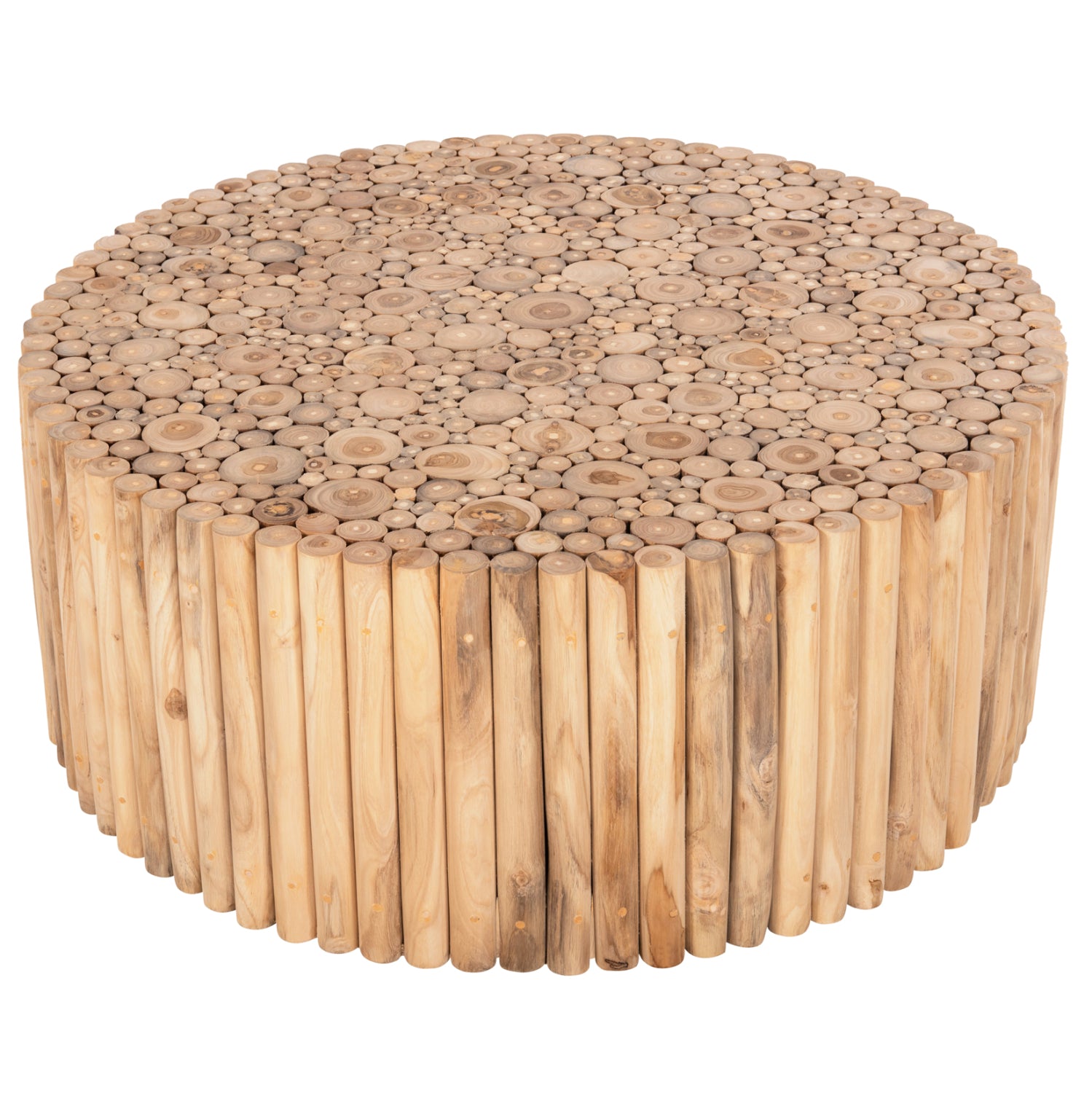 Кръгла холна маса COOTER тикови клони - естествен Φ100x40Hсм.