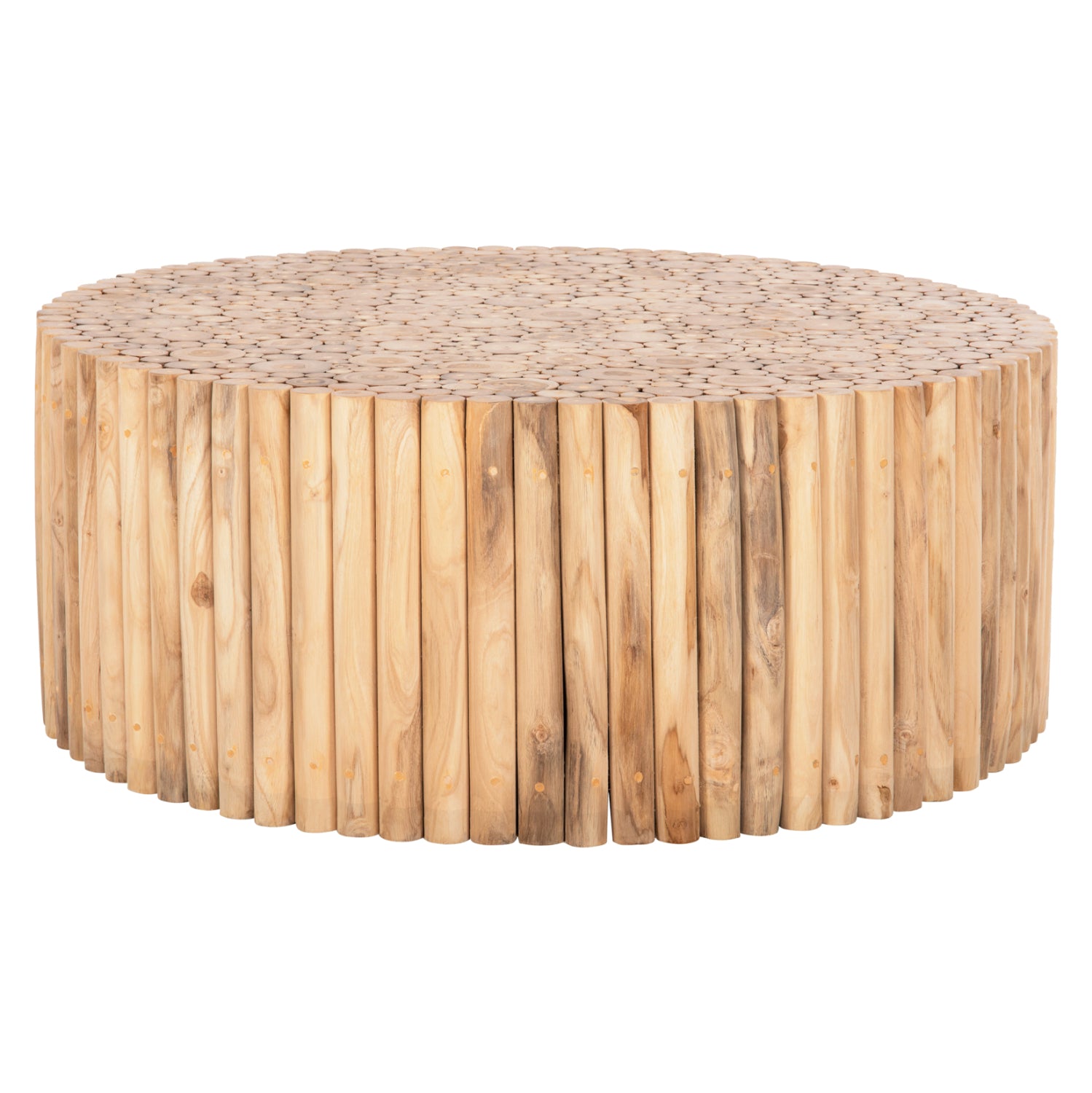 Кръгла холна маса COOTER тикови клони - естествен Φ100x40Hсм.