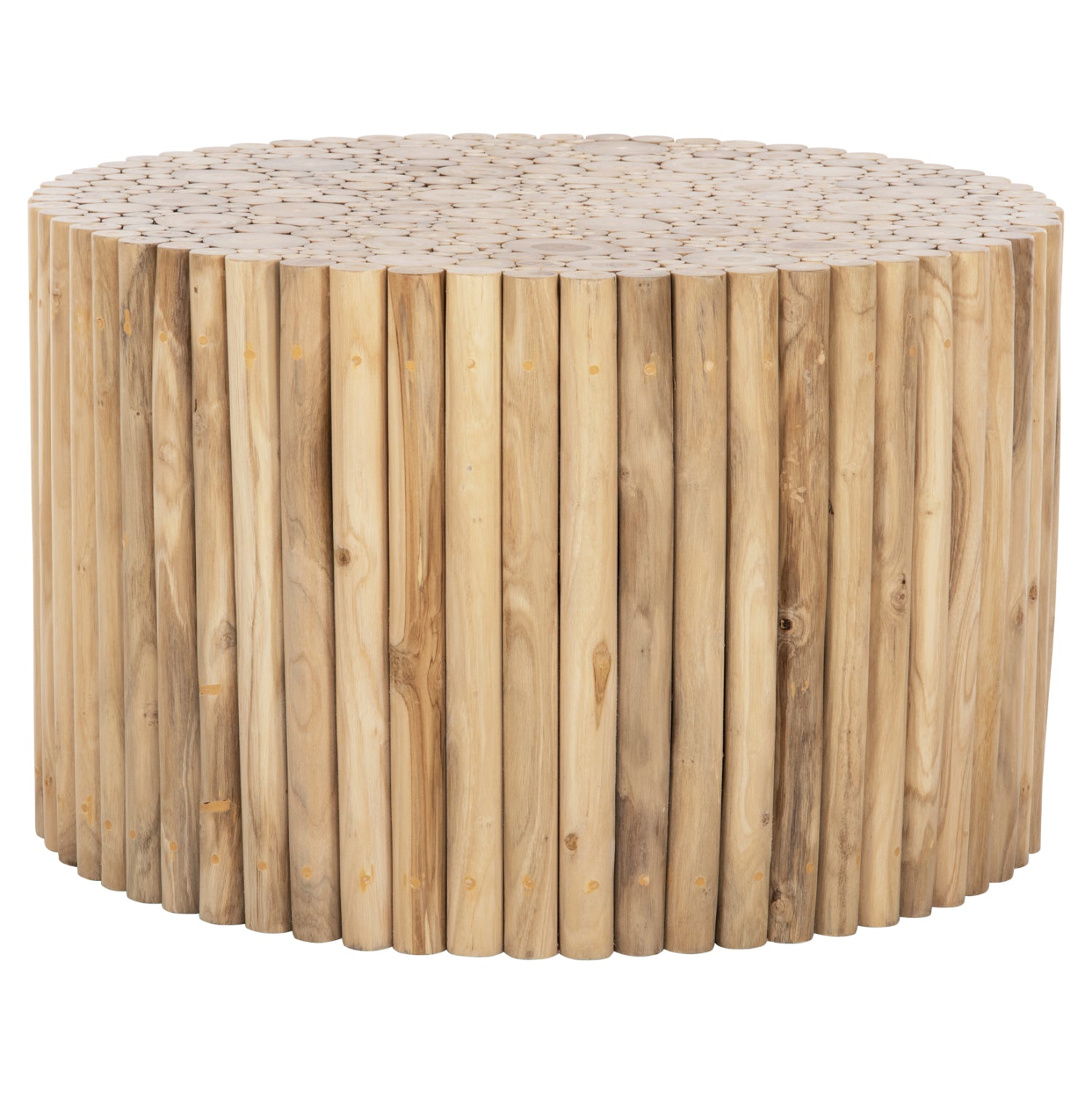 Кръгла холна маса COOTER тикови клони - естествен Φ80x50Hсм.