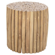 Кръгла масичка за кафе COOTER с клонки от тиково дърво - натурална Φ39x40.5Hсм.