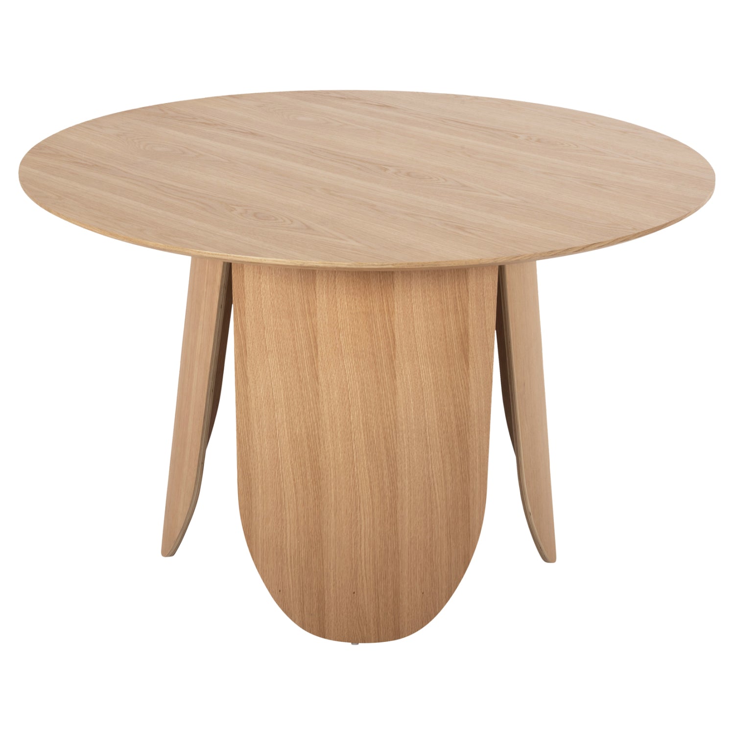 Кръгла трапезна маса DENTY MDF с дъбов фурнир-цвят дъб Φ120x75Hсм.