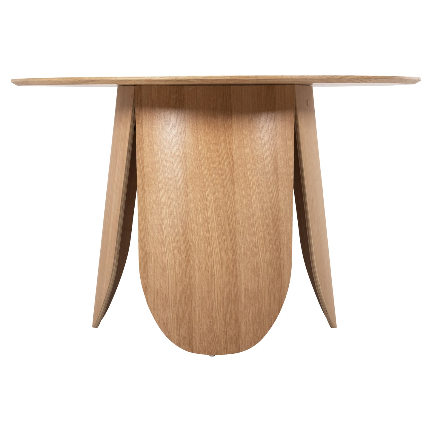 Кръгла трапезна маса DENTY MDF с дъбов фурнир-цвят дъб Φ120x75Hсм.