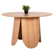 Кръгла трапезна маса DENTY MDF с дъбов фурнир-цвят дъб Φ120x75Hсм.