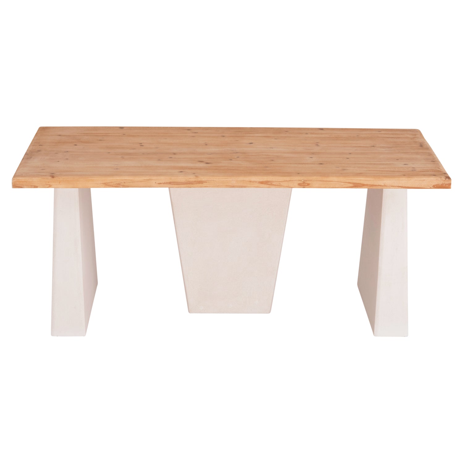 Трапезна маса серия SANTORINI плот от смърчова дървесина - MDF крака в цвят офуайт 180x90x75Hсм.