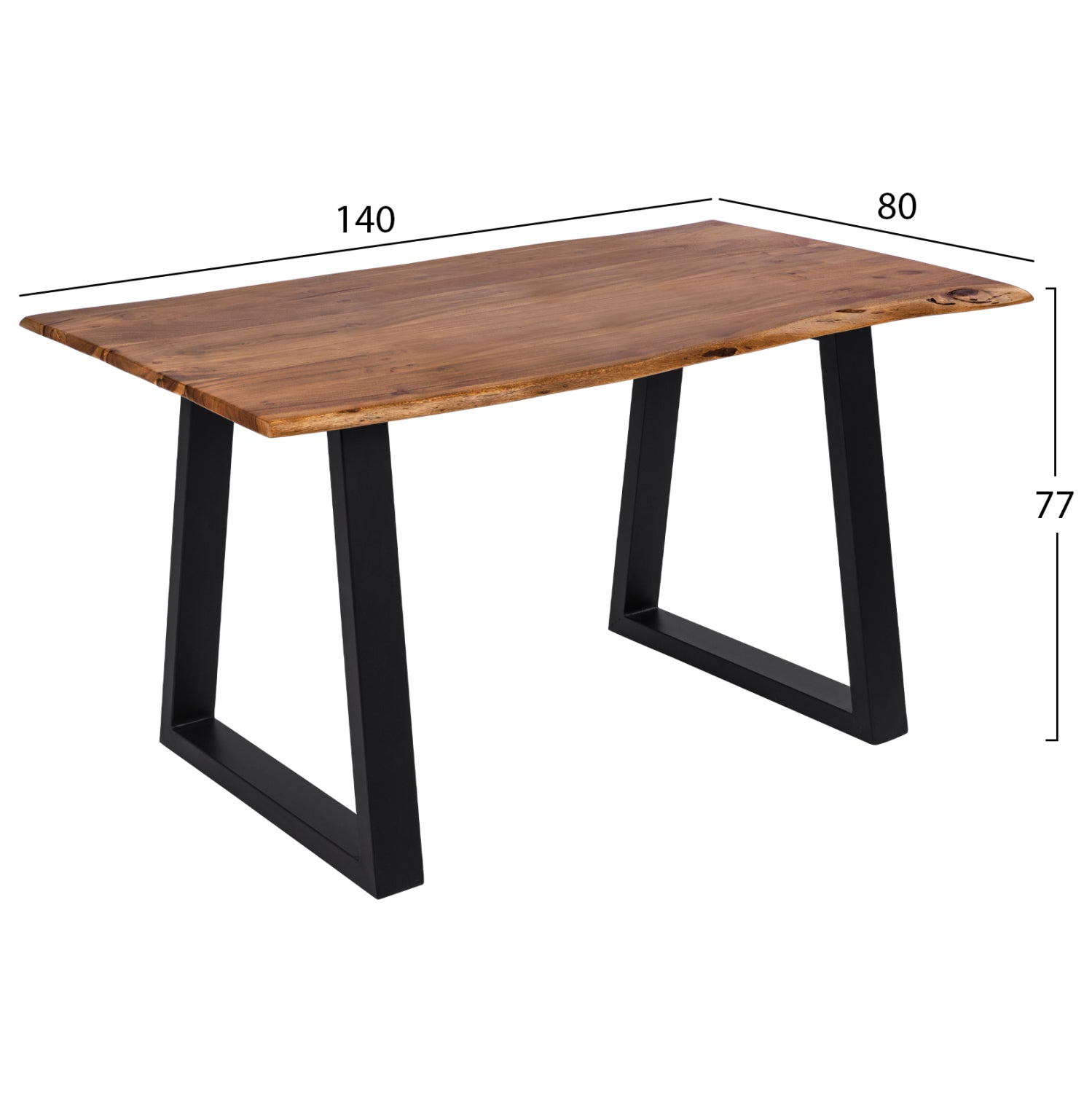 Трапезна маса MONTANA SLIM акациево дърво в натурален цвят 140x80x77H см.