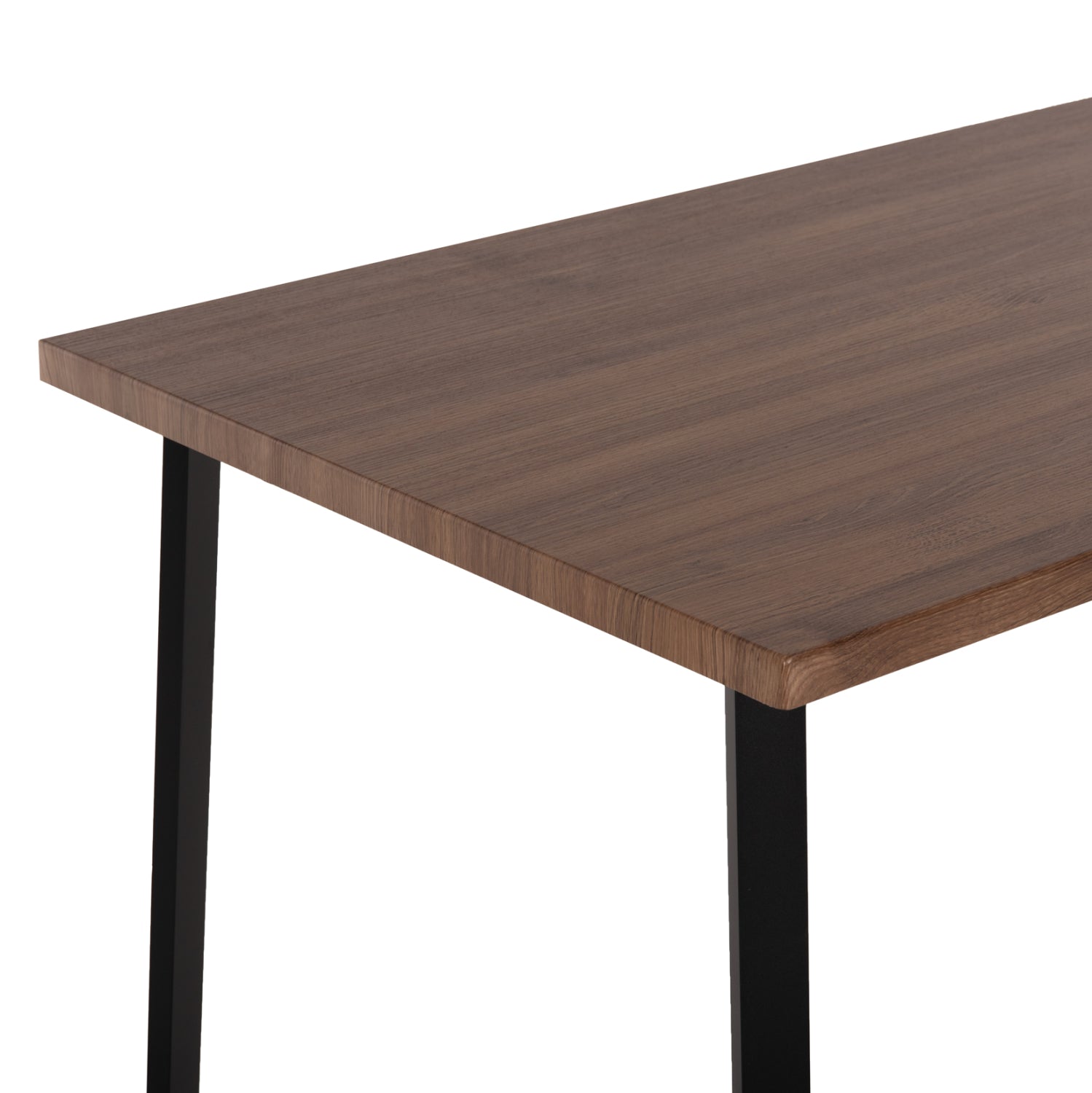 Трапезна маса JAY орехов цвят MDF-черни метални крака 120x70x76Hсм.